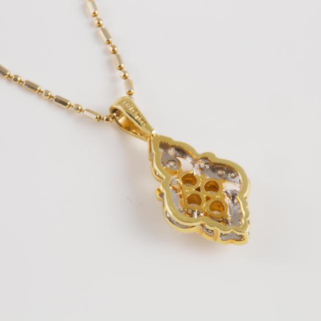 18k Yellow And White Gold Pendant