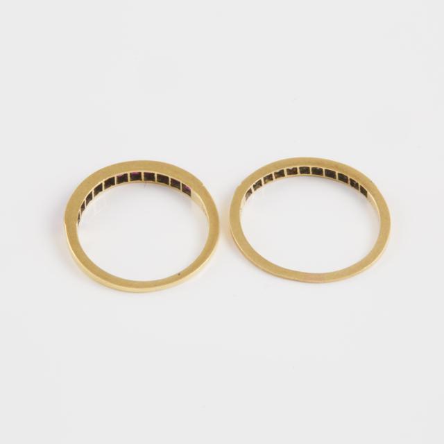 2 x Tiffany 18k Yellow Gold Rings