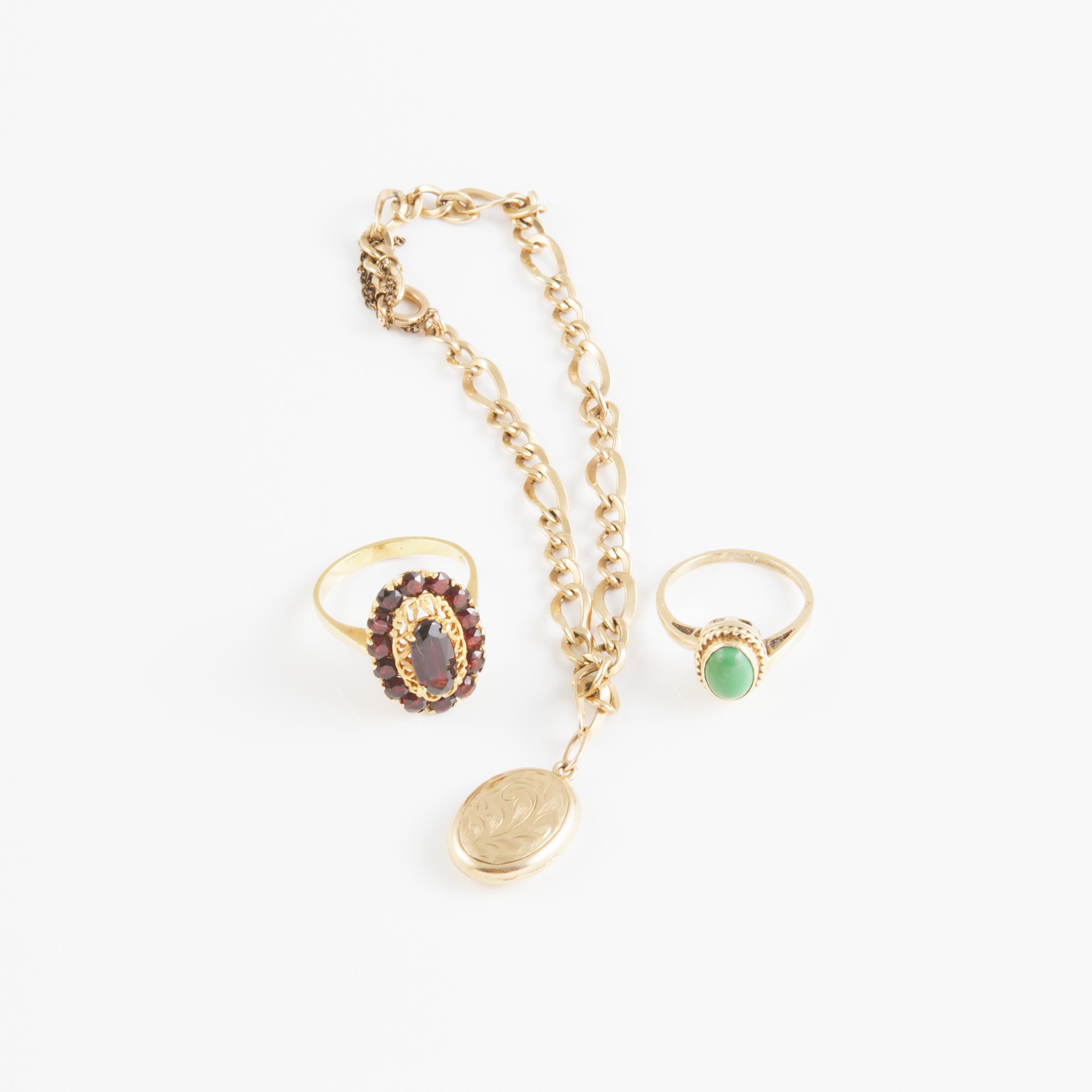 Three Pieces Of Yellow Gold Jewellery