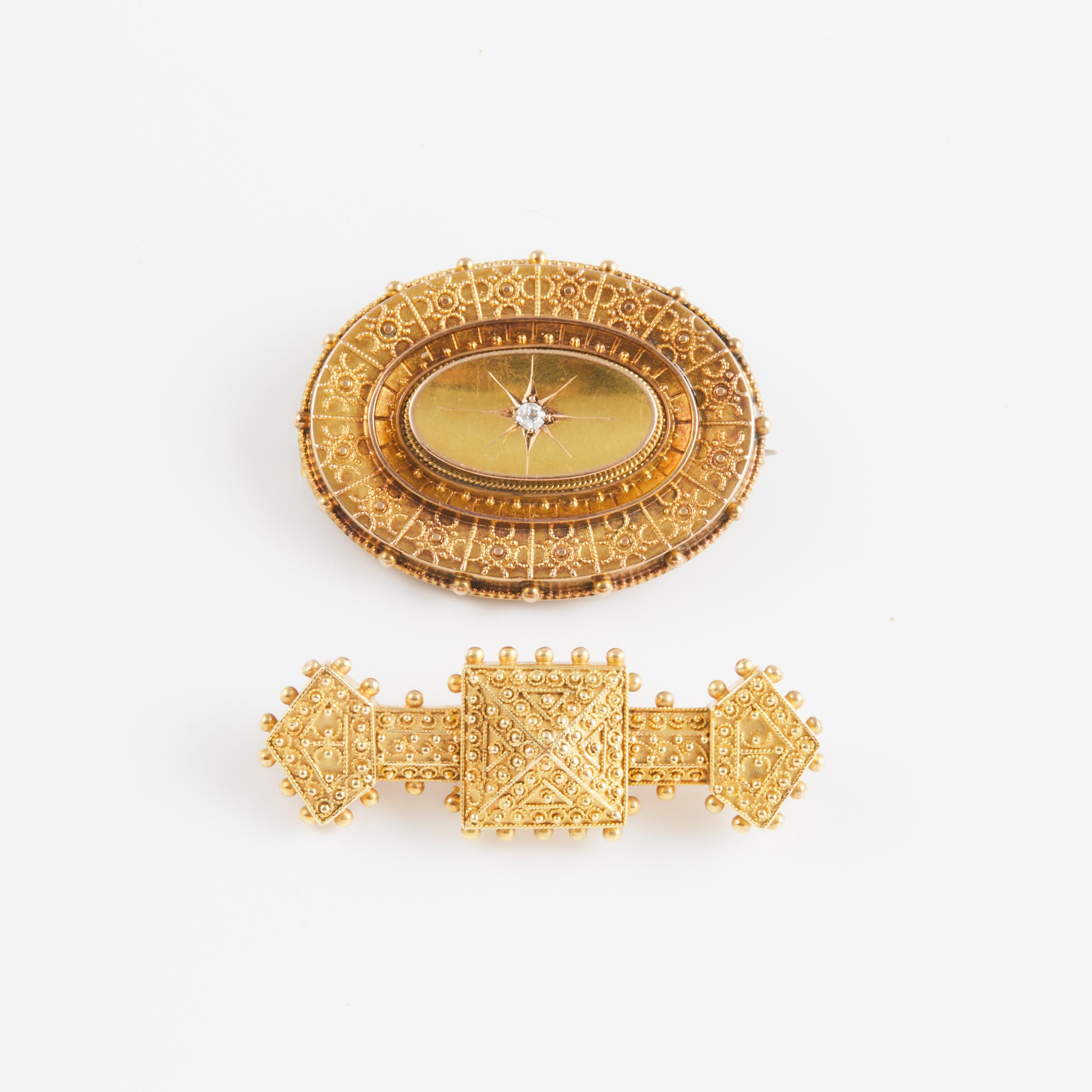 18k & 15k Yellow Gold Brooches