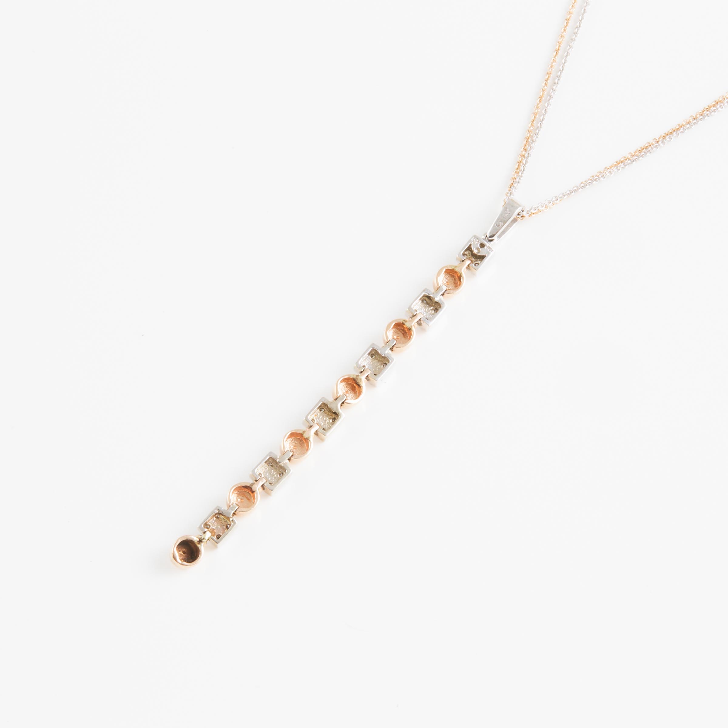 Italian 14k White And Rose Gold Necklace