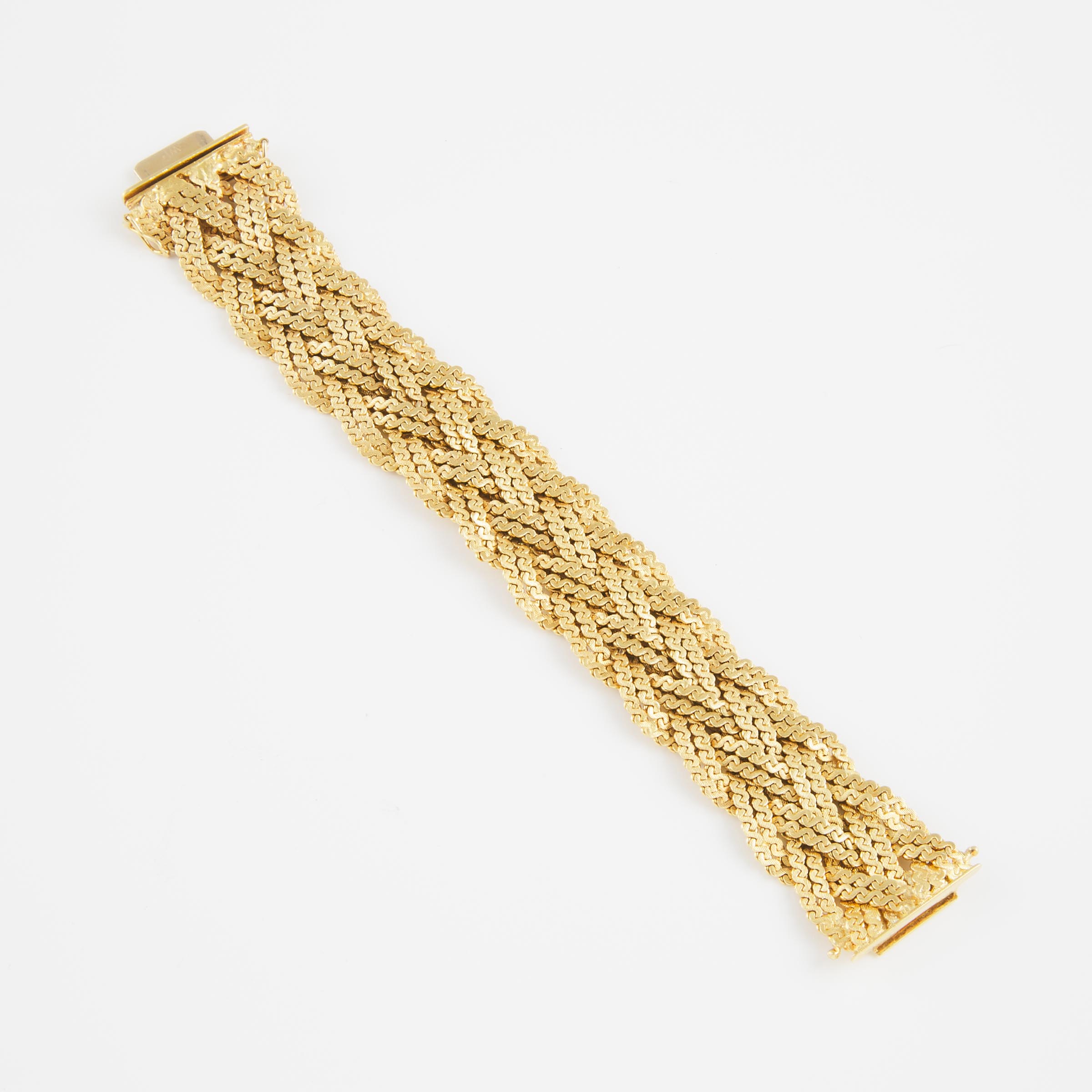 18k Yellow Gold Braided Strap Bracelet
