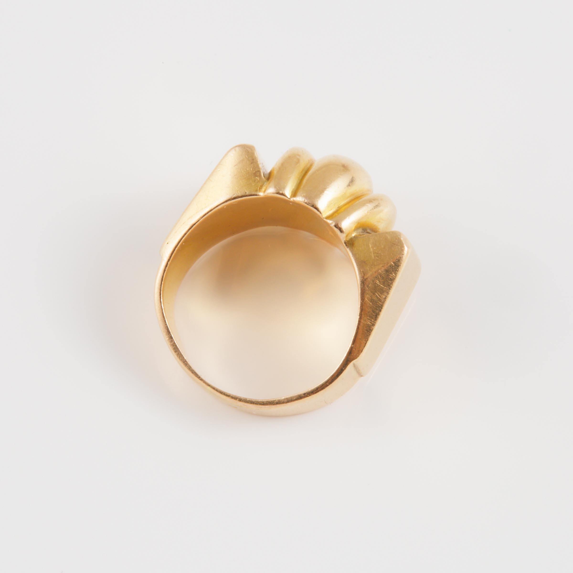 French 18k Yellow Gold Sculpted Ring