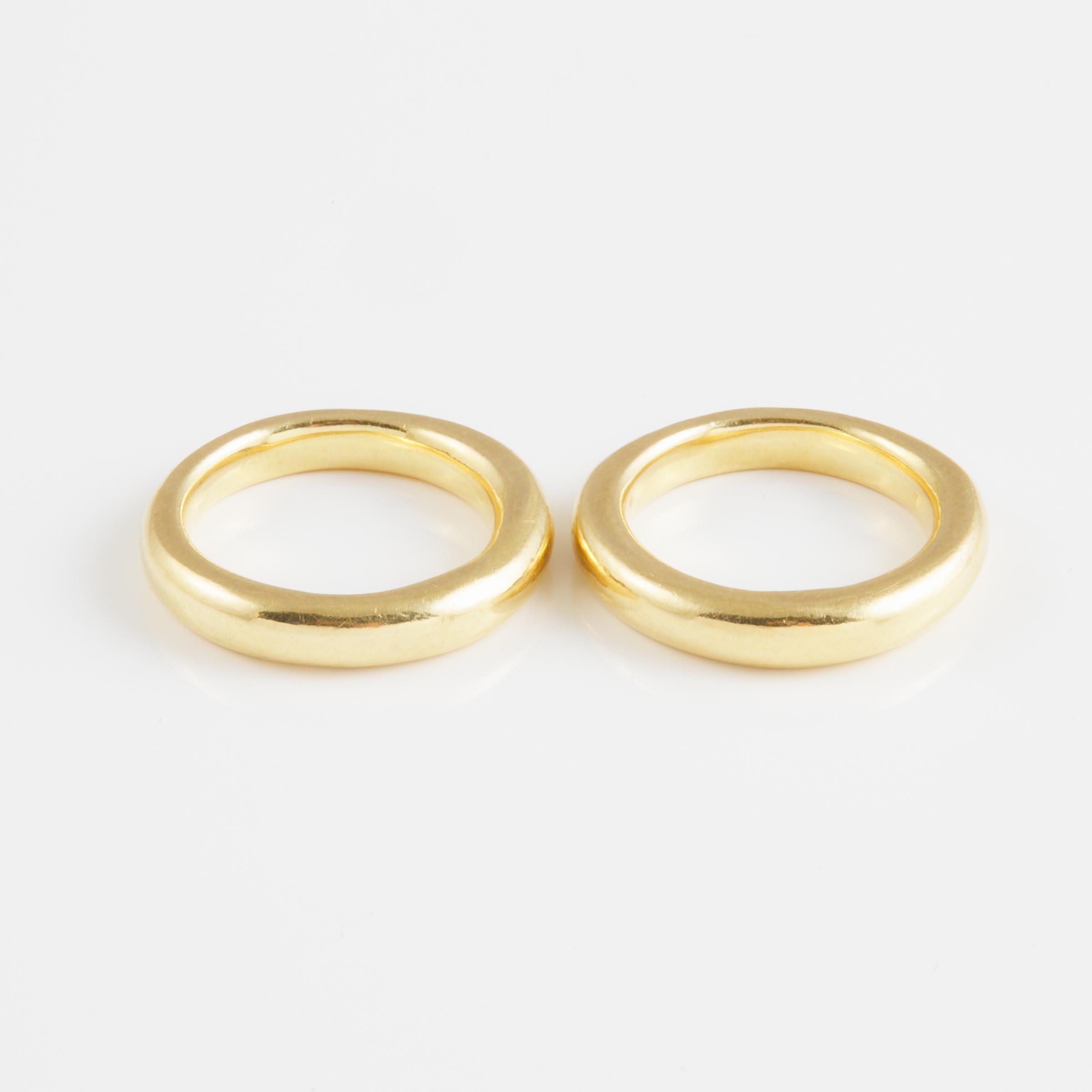 2 x 18k Yellow Gold Bands
