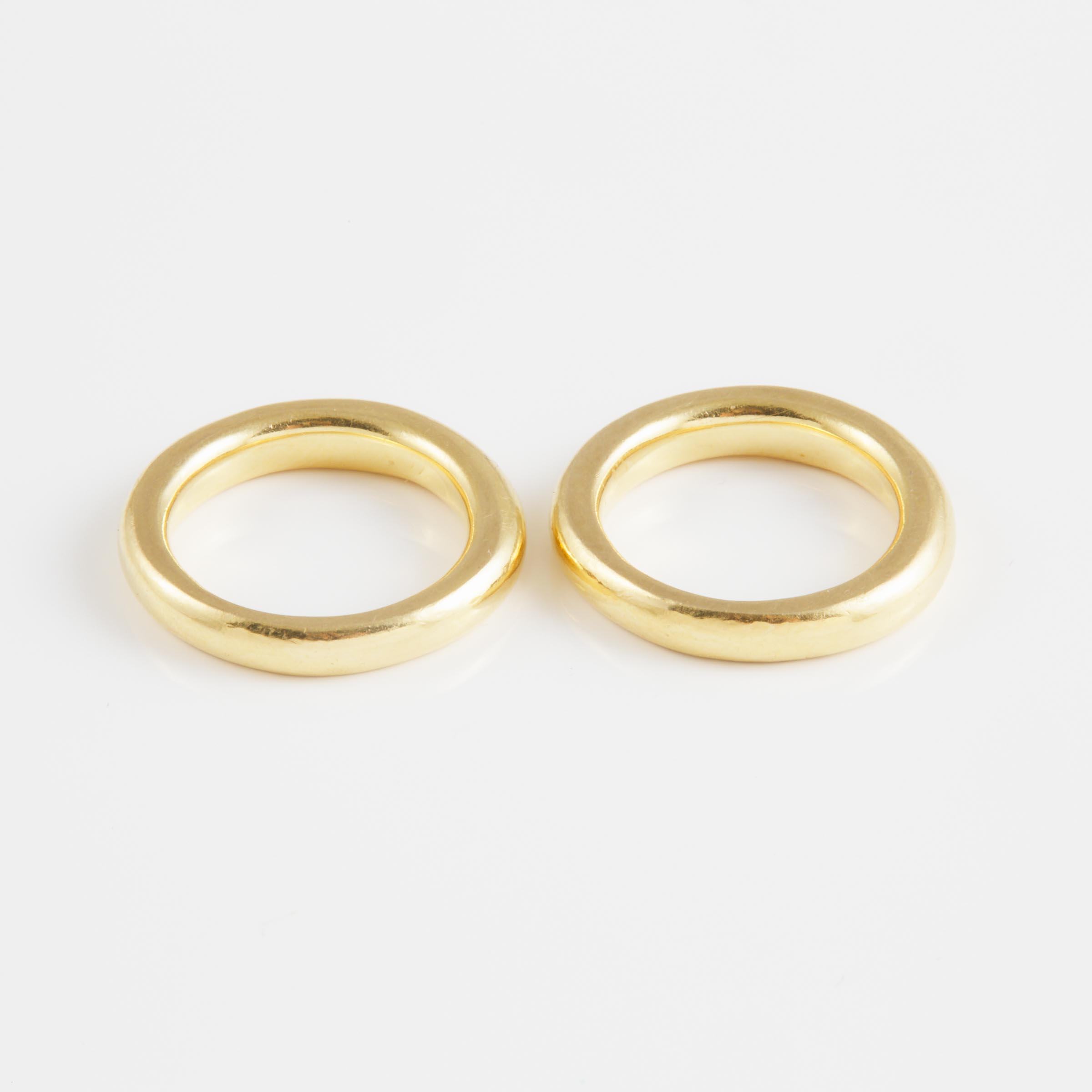 2 x 18k Yellow Gold Bands
