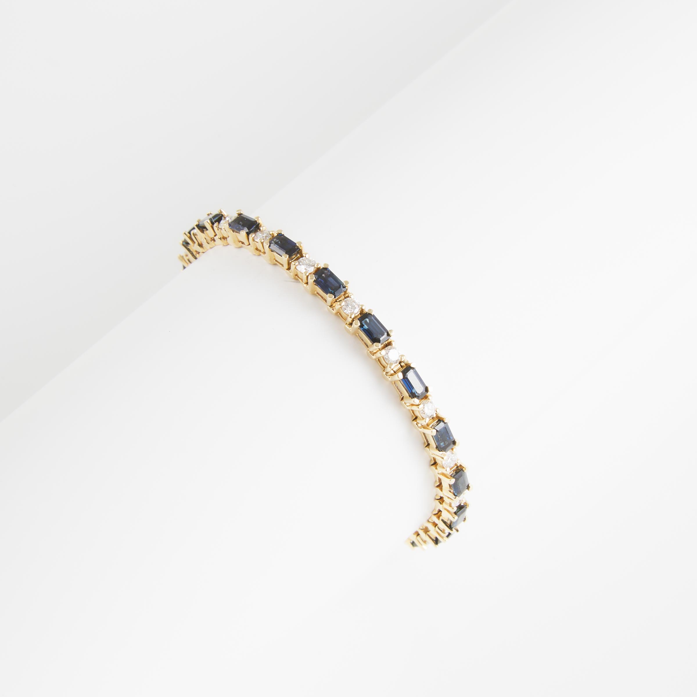 14k Yellow And White Gold Straight Line Bracelet