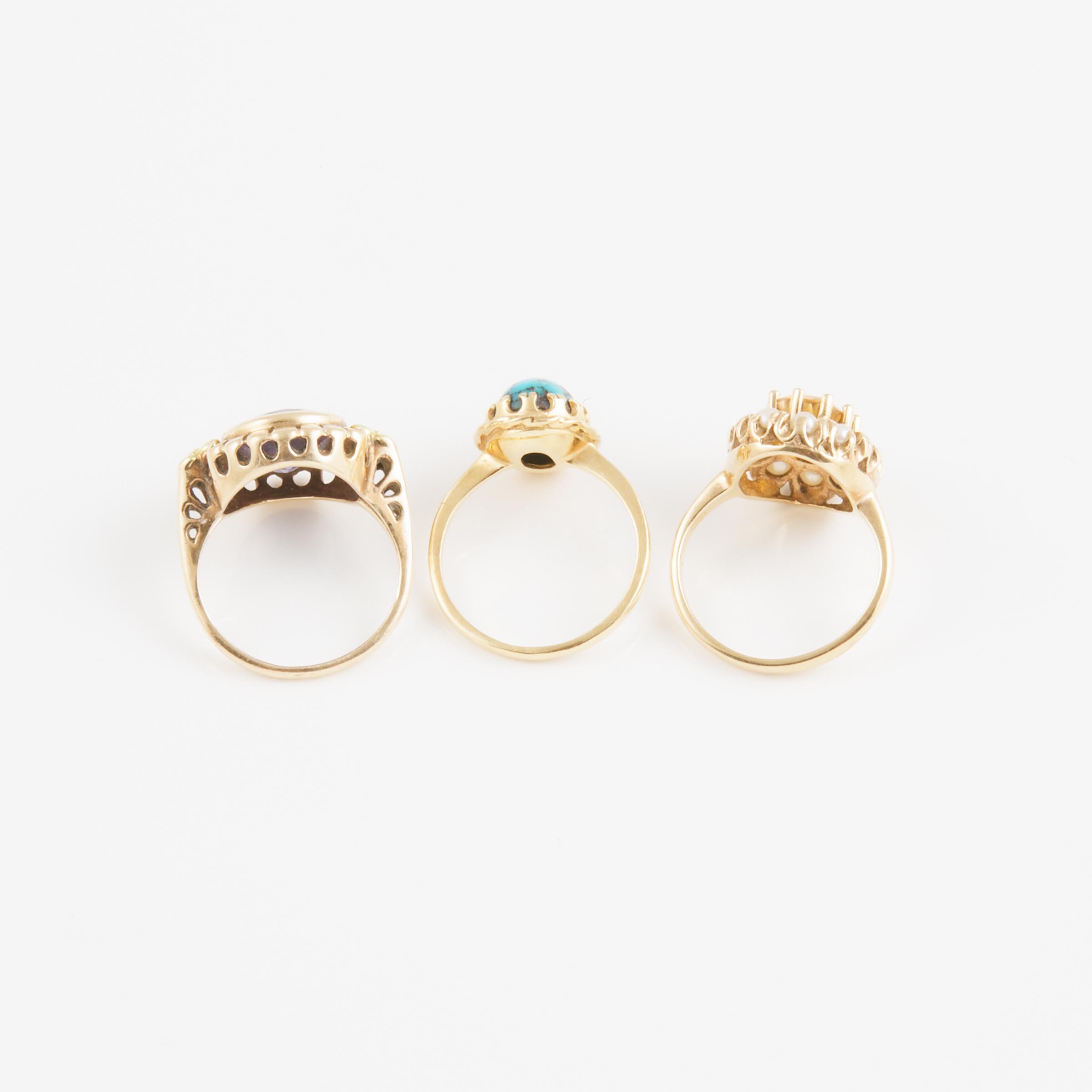 3 x Yellow Gold Rings