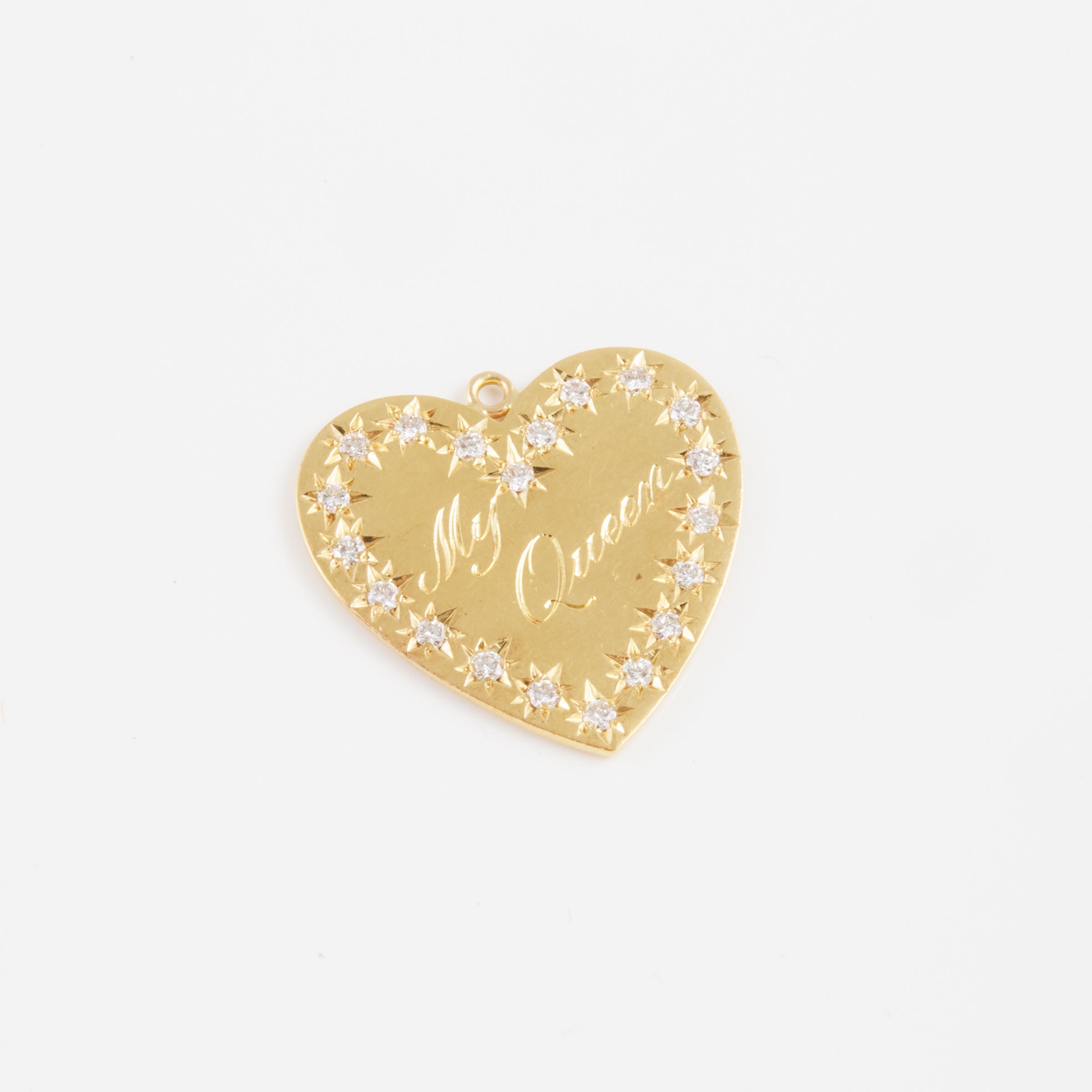 18k Yellow Gold Heart-Shaped Pendant