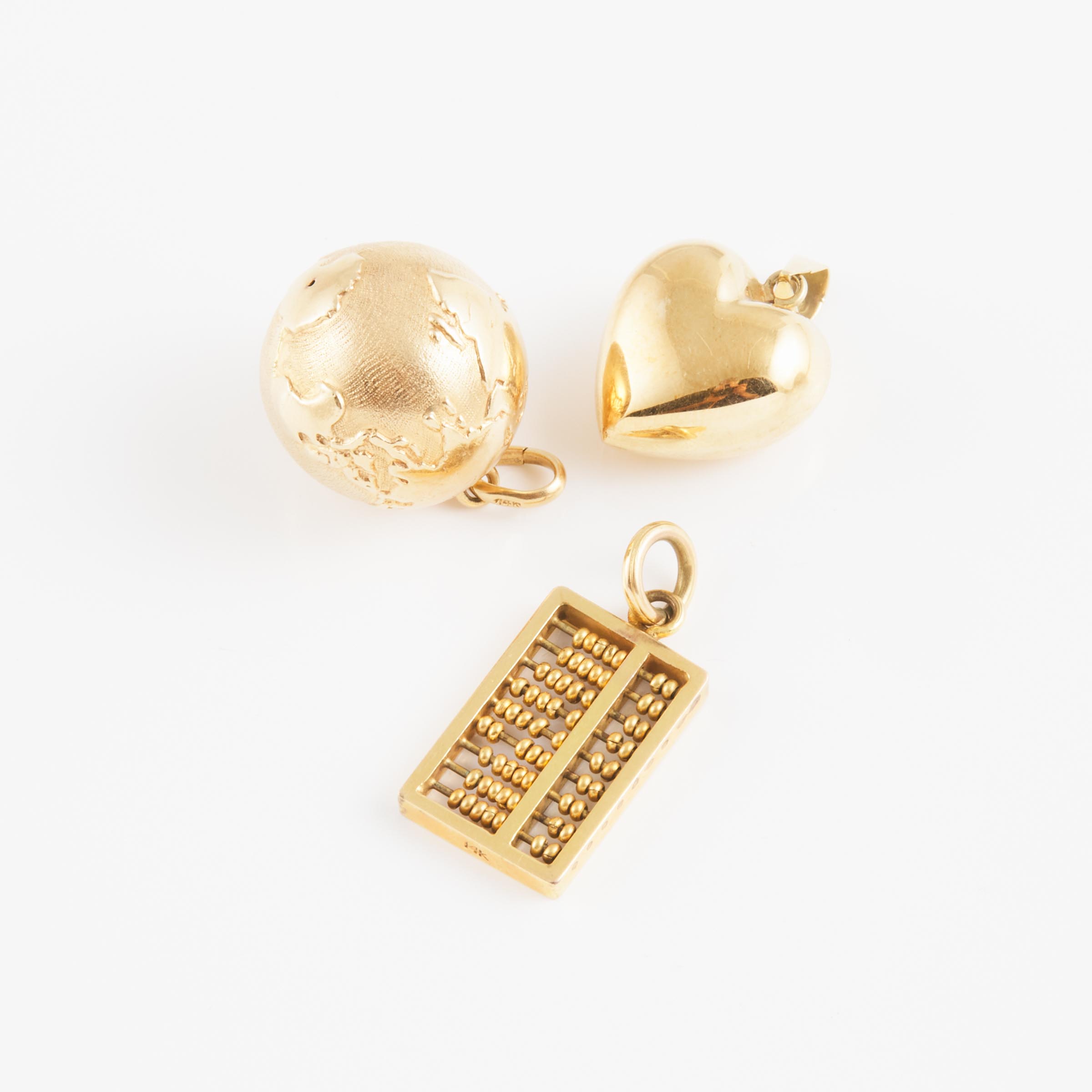 3 x 14k Yellow Gold Charms