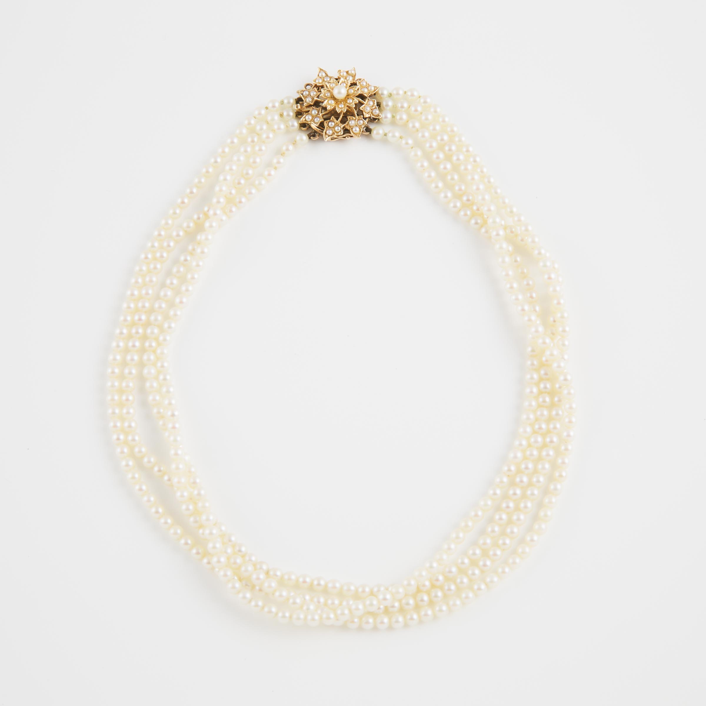 4 Strand Cultured Pearl Necklace