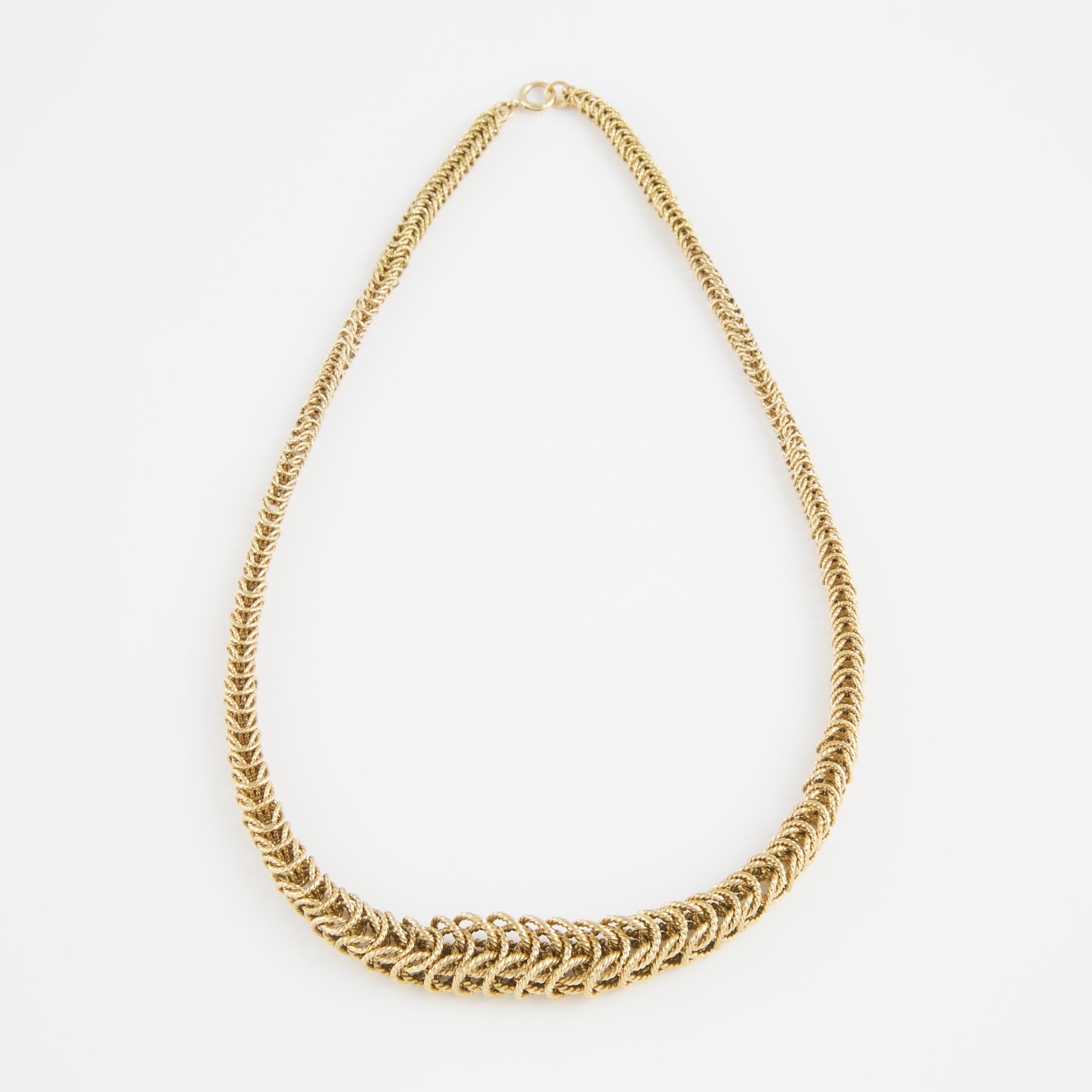 14k Yellow Gold Graduated Byzantine-Style Necklace