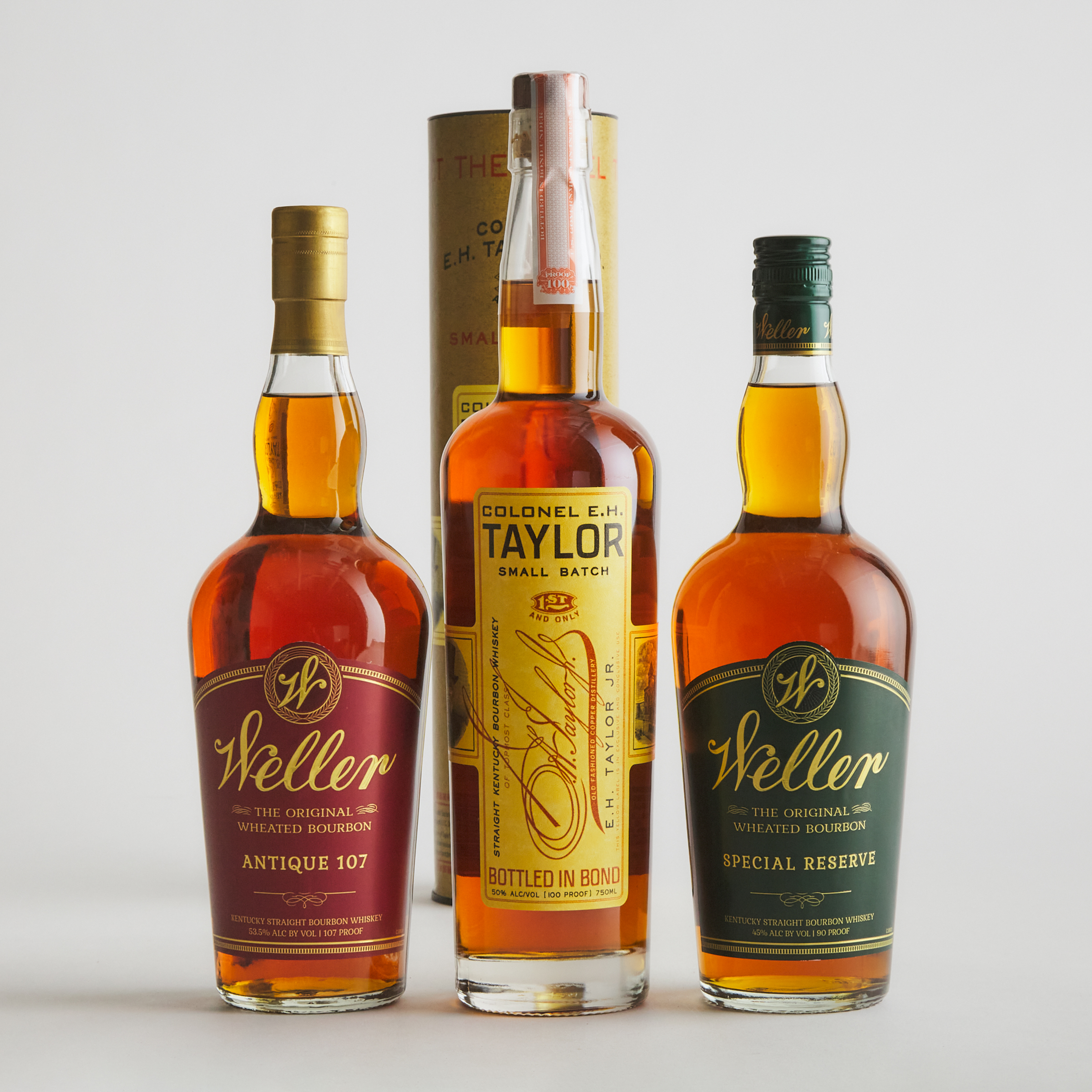 COLONEL E.H. TAYLOR SMALL BATCH STRAIGHT KENTUCKY BOURBON WHISKEY (ONE 750 ML)
WELLER ANTIQUE 107 KENTUCKY STRAIGHT WHEATED BOURBON WHISKEY (ONE 750 ML)
WELLER SPECIAL RESERVE KENTUCKY STRAIGHT BOURBON WHISKEY (ONE 750 ML)