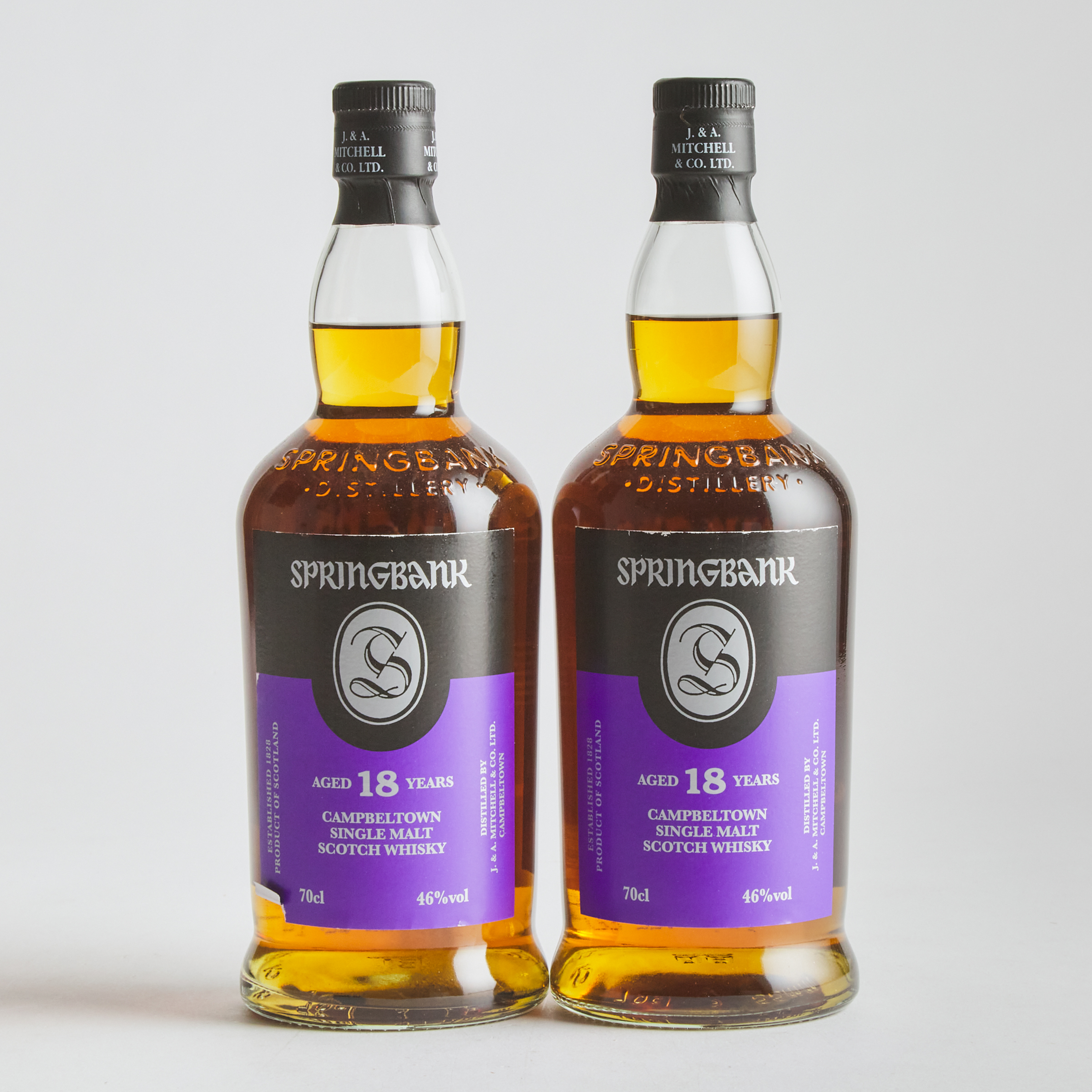 SPRINGBANK CAMPBELTOWN SINGLE MALT SCOTCH WHISKY 18 YEARS (TWO 70 CL)