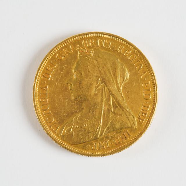British 1893 Five Pound Gold Coin