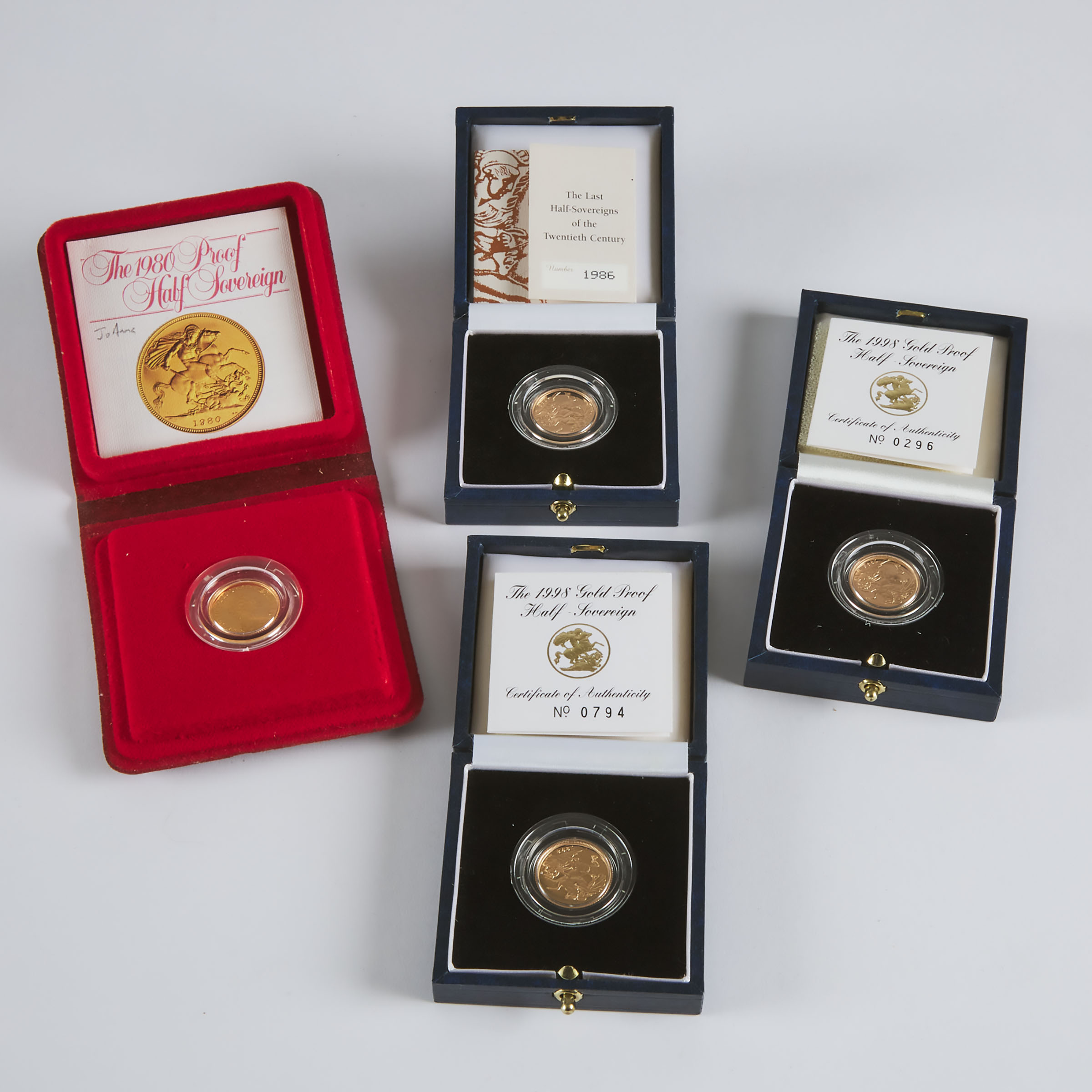 4 x British Gold Half Sovereigns