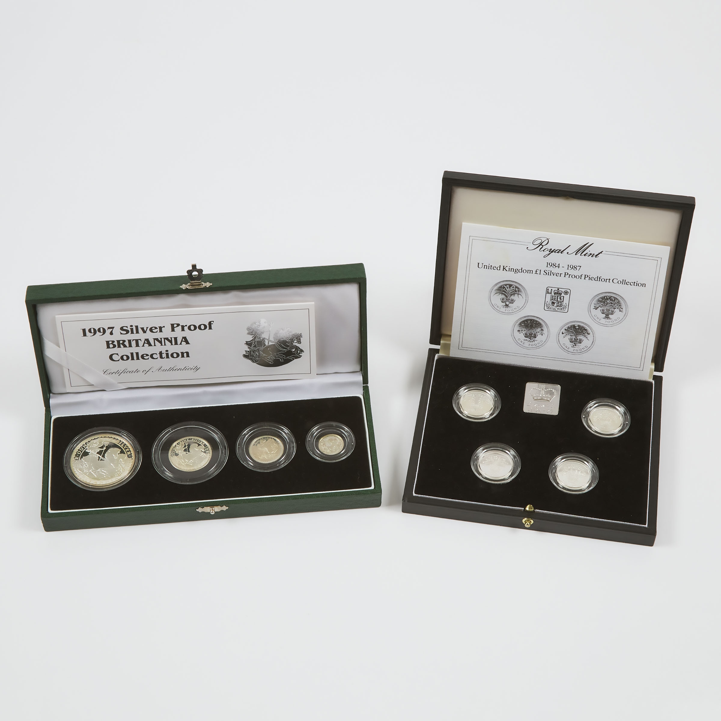 2 x British Four Sterling Silver Coin Proof Sets