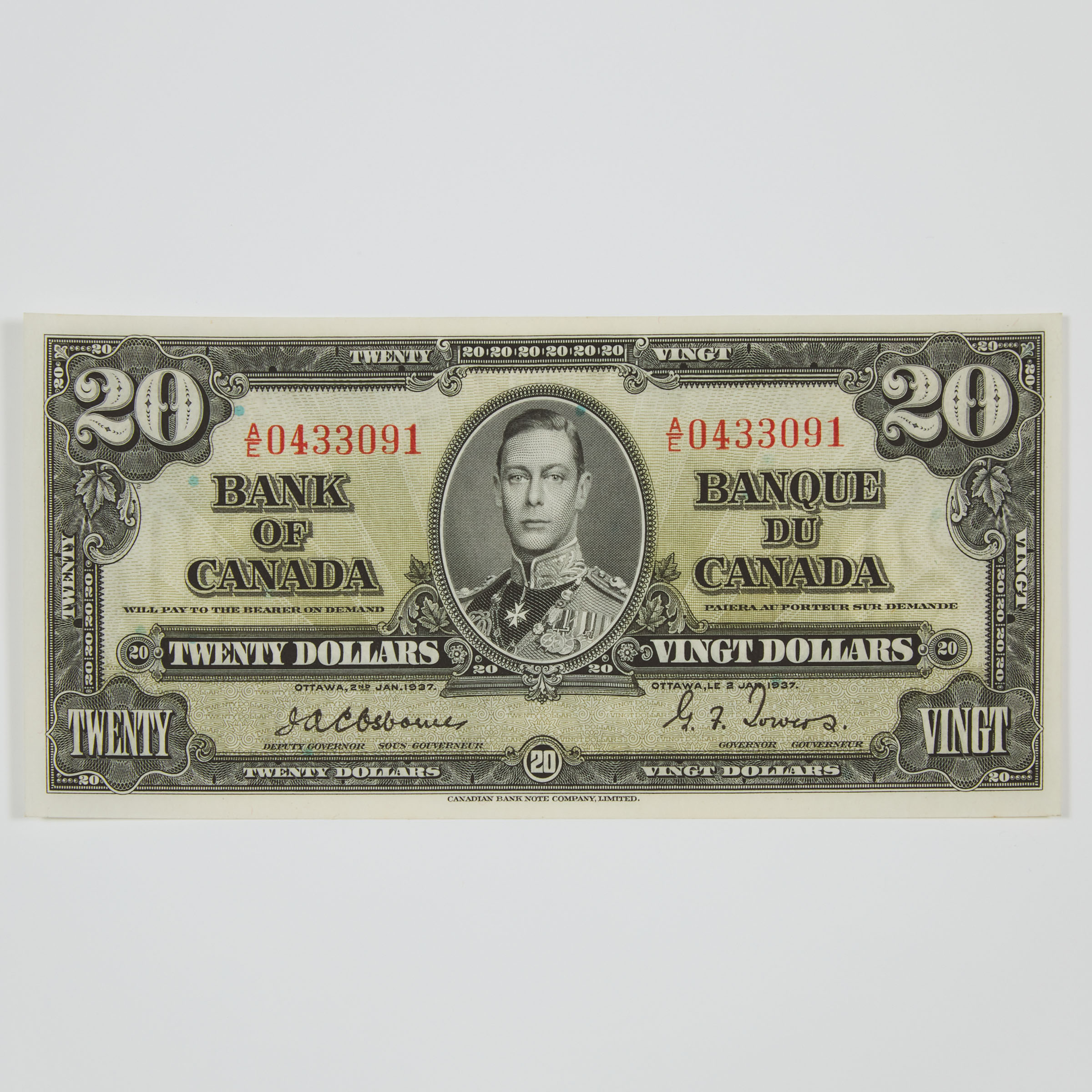 Bank Of Canada 1937 $20 Banknote