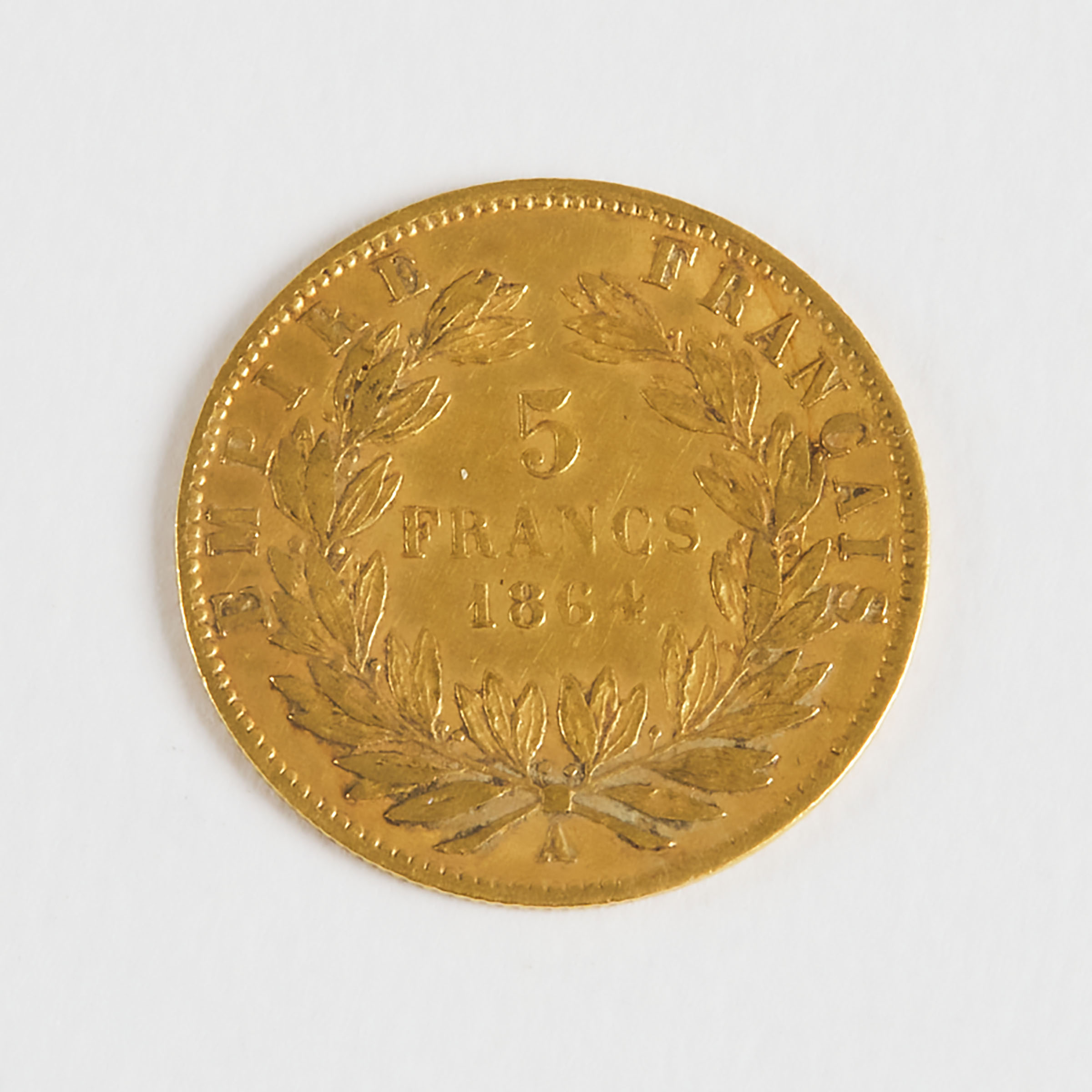 French 1864 5 Franc Gold Coin