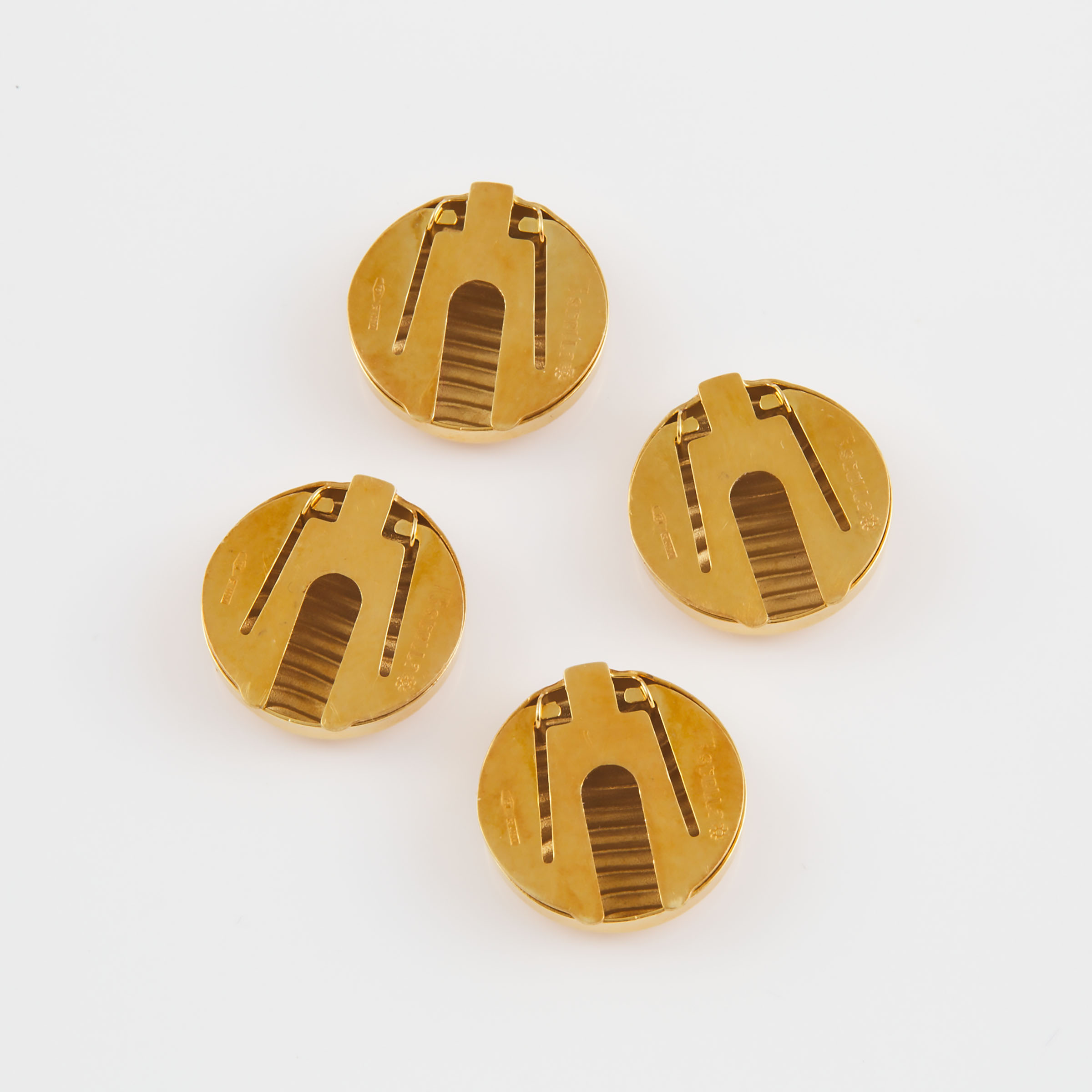 Set Of 4 Stella Italian 18k Yellow Gold Button Covers