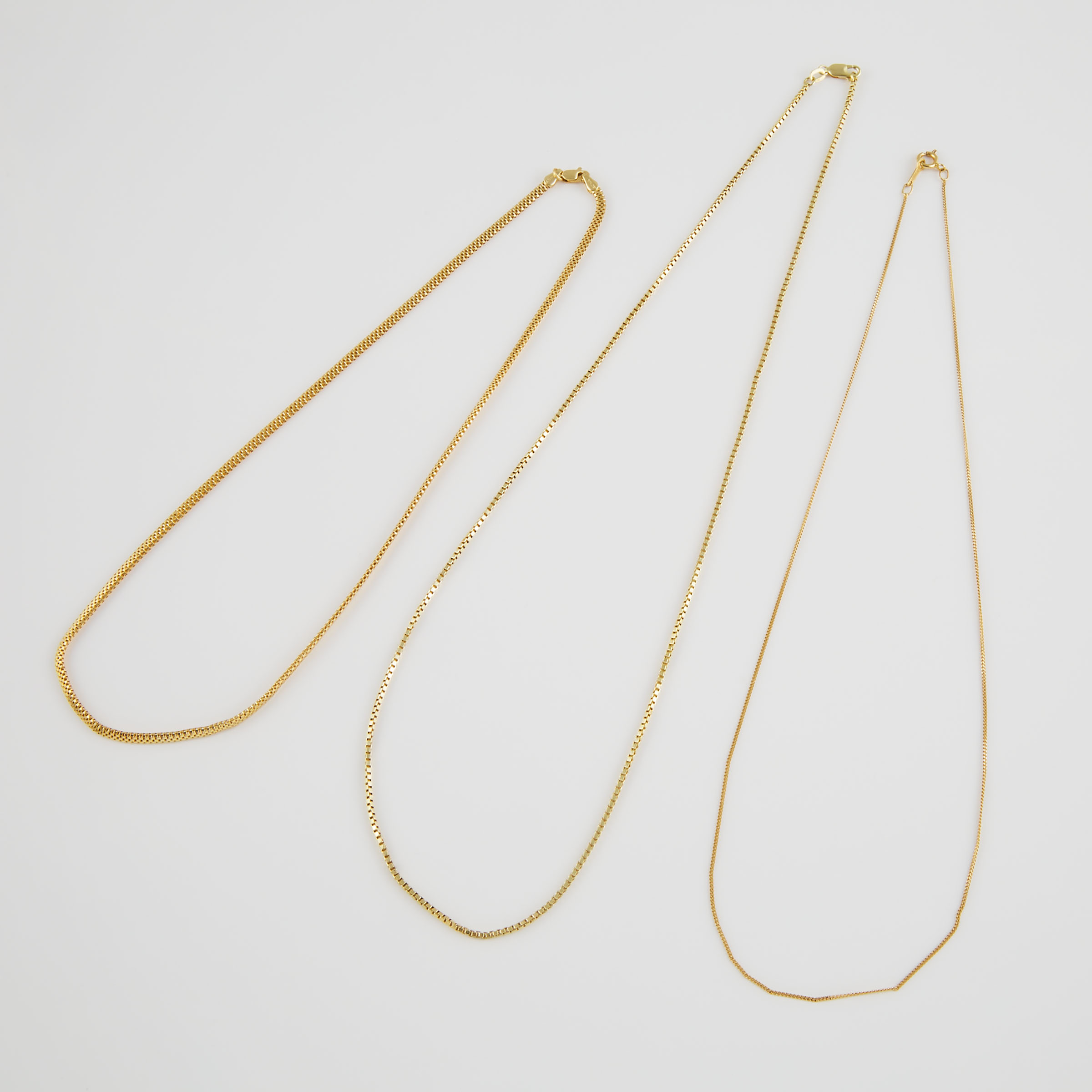 1 x 18k And 2 x 14k Yellow Gold Chains
