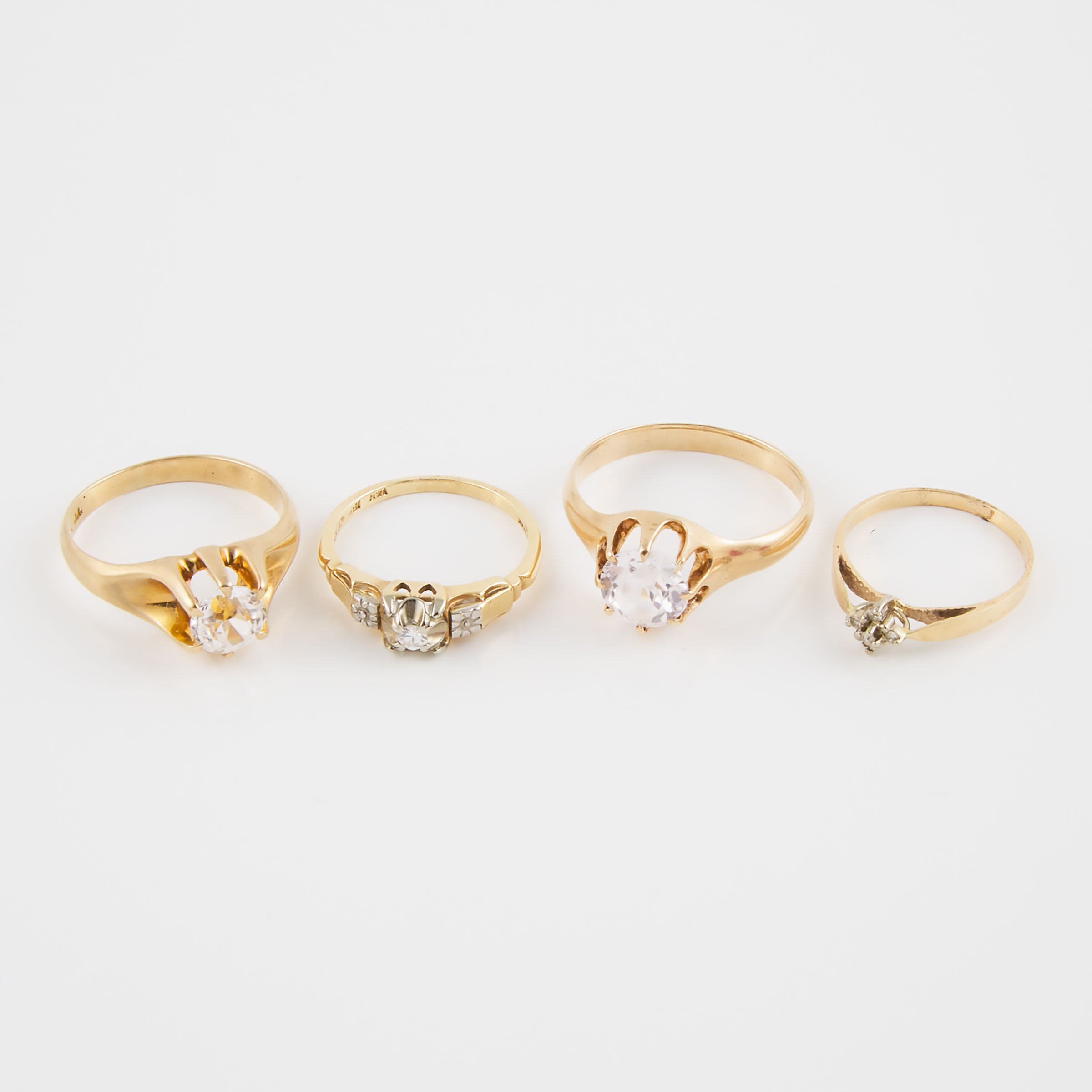 1 x 14k/18k And 3 x 10k Yellow And White Gold Rings