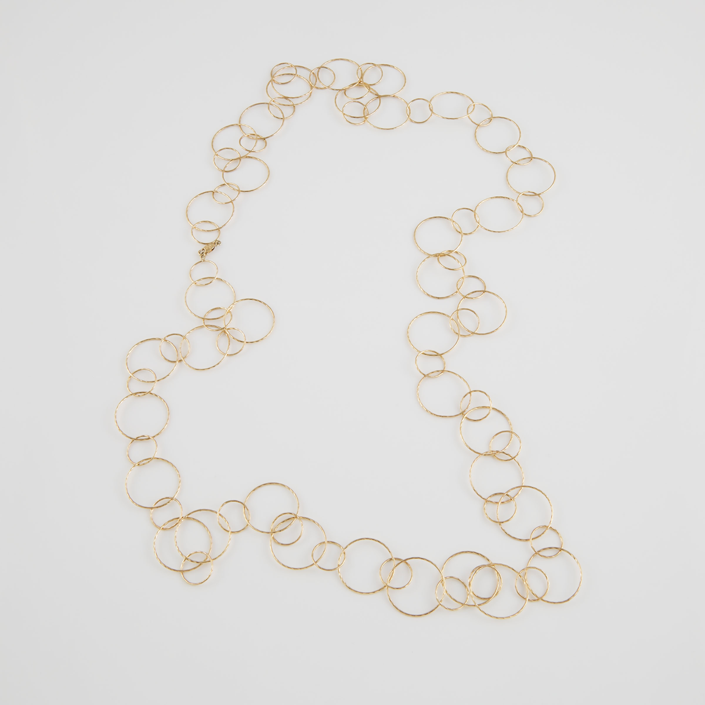 14k Yellow Gold Circular Link Necklace