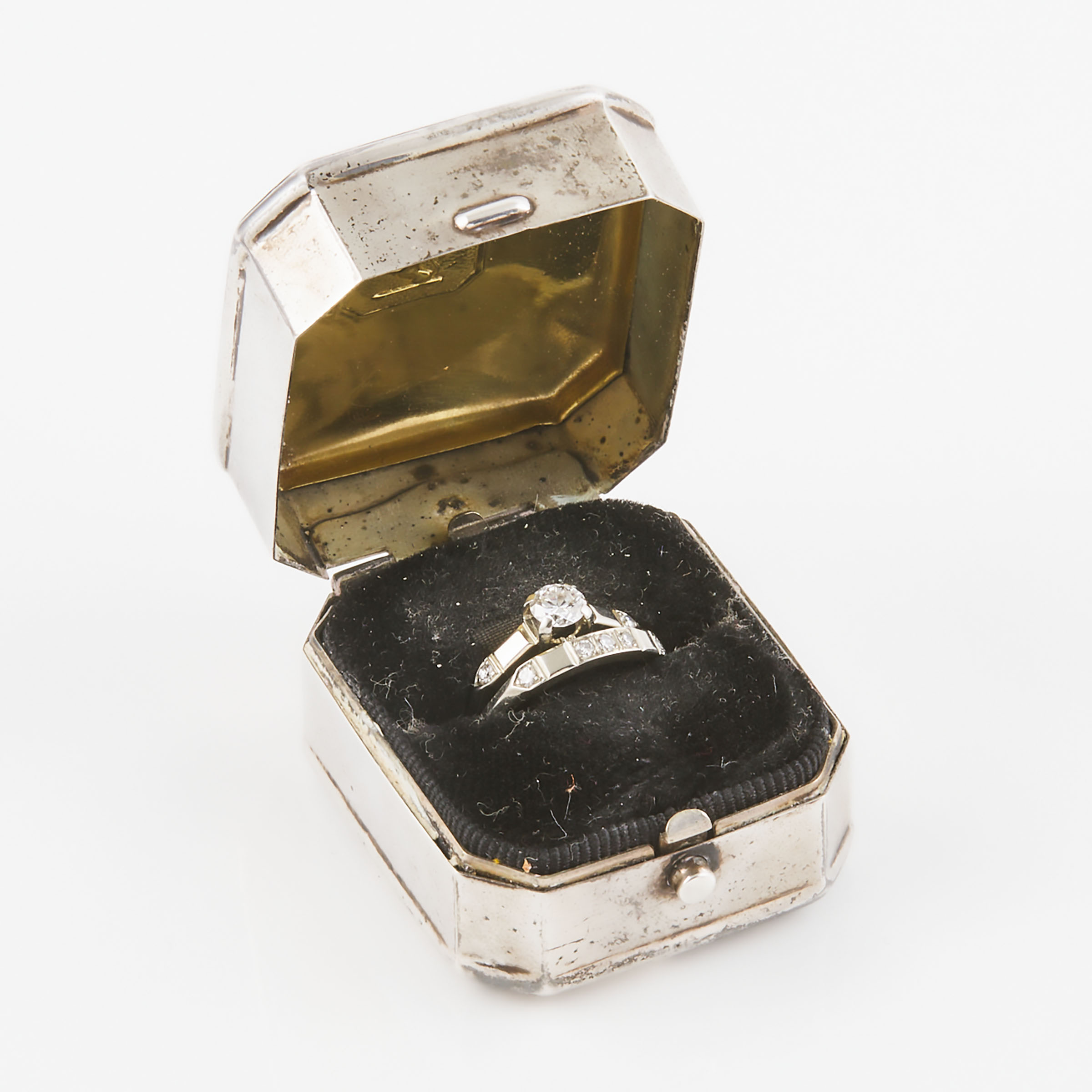 Birks 18k White Gold Engagement/Wedding Ring Suite