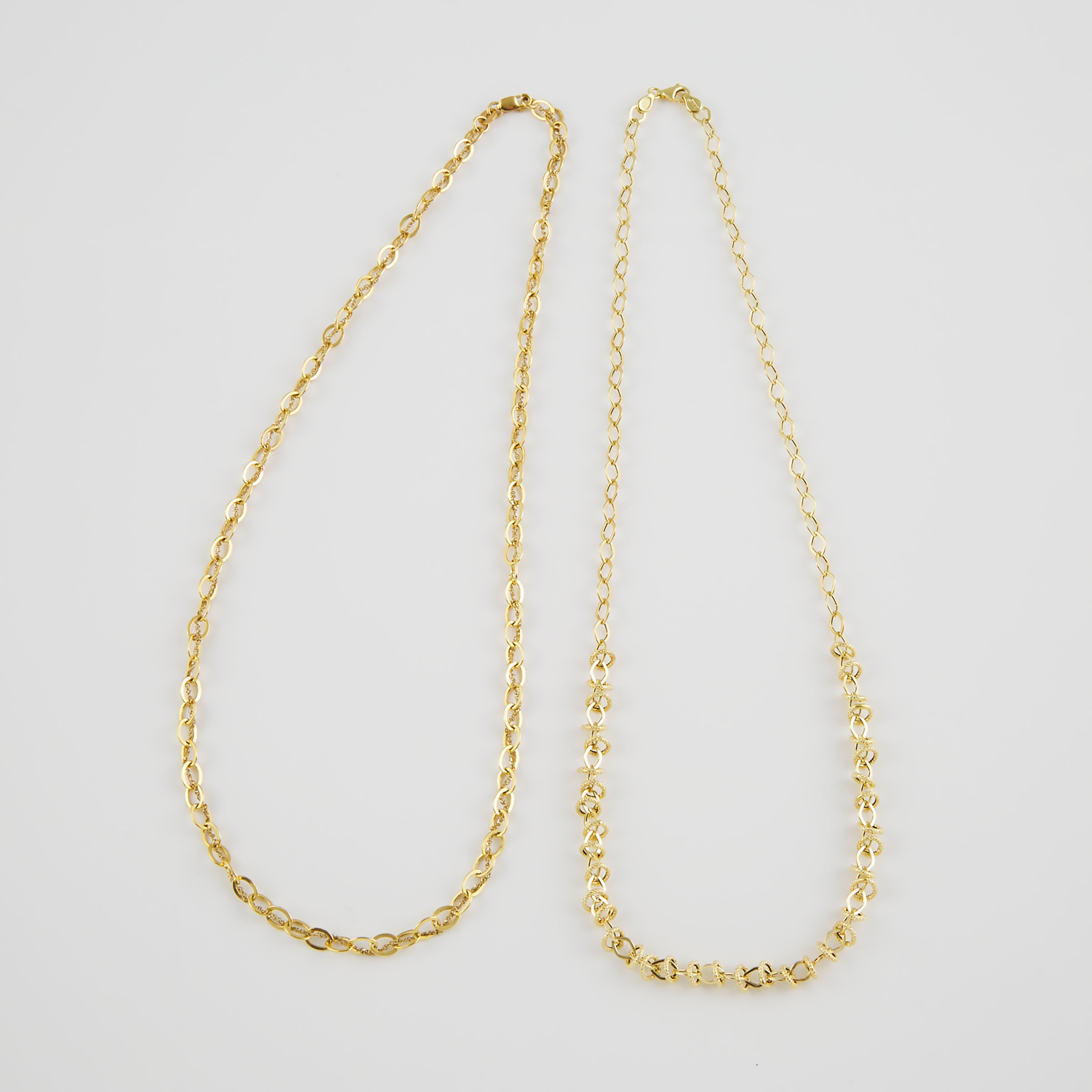 2 x 14k Yellow Gold Chains