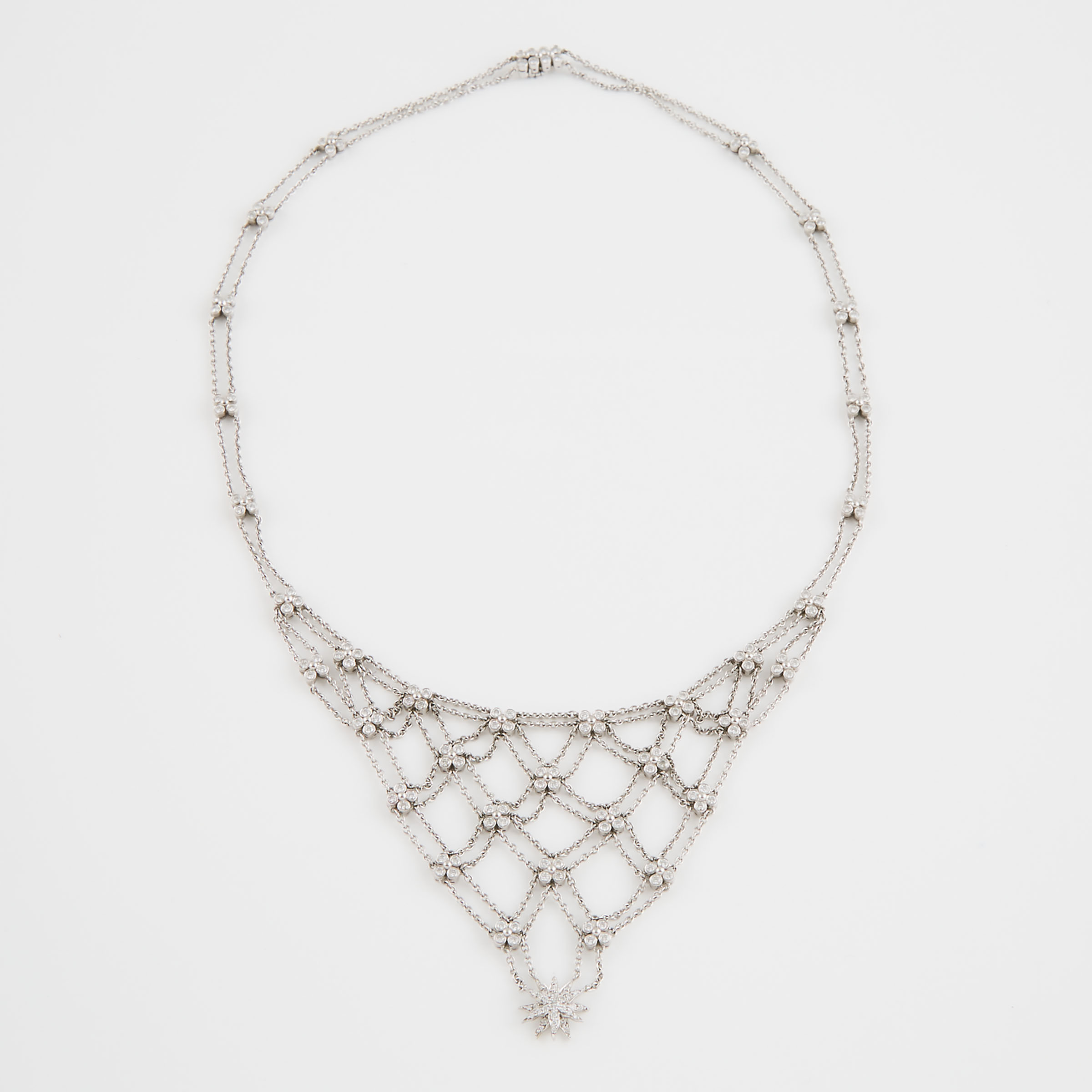Tiffany & Co. Platinum 'Lace Sunburst' Bib Necklace