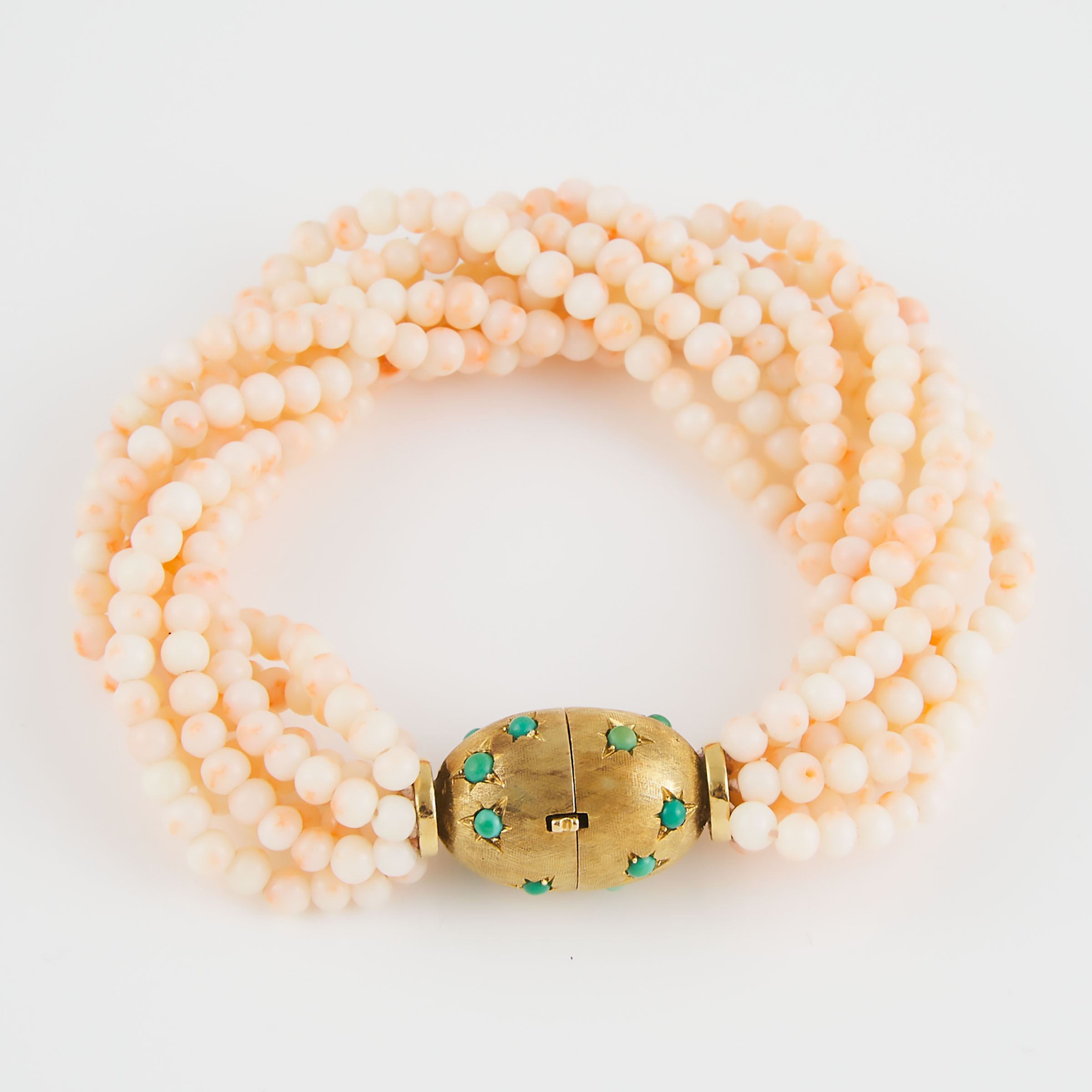 8-Strand Coral Bead Bracelet