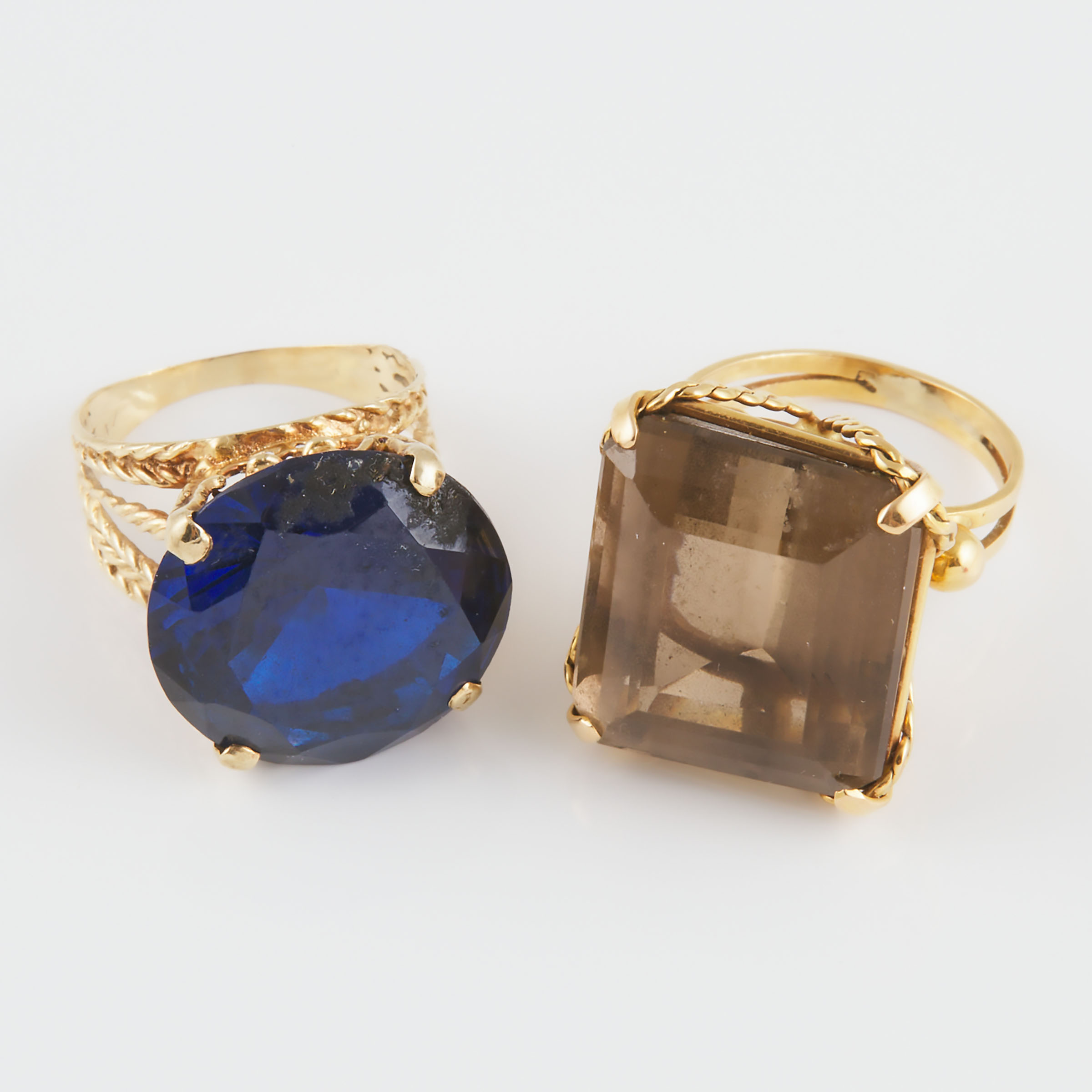 2 Yellow Gold Cocktail Rings