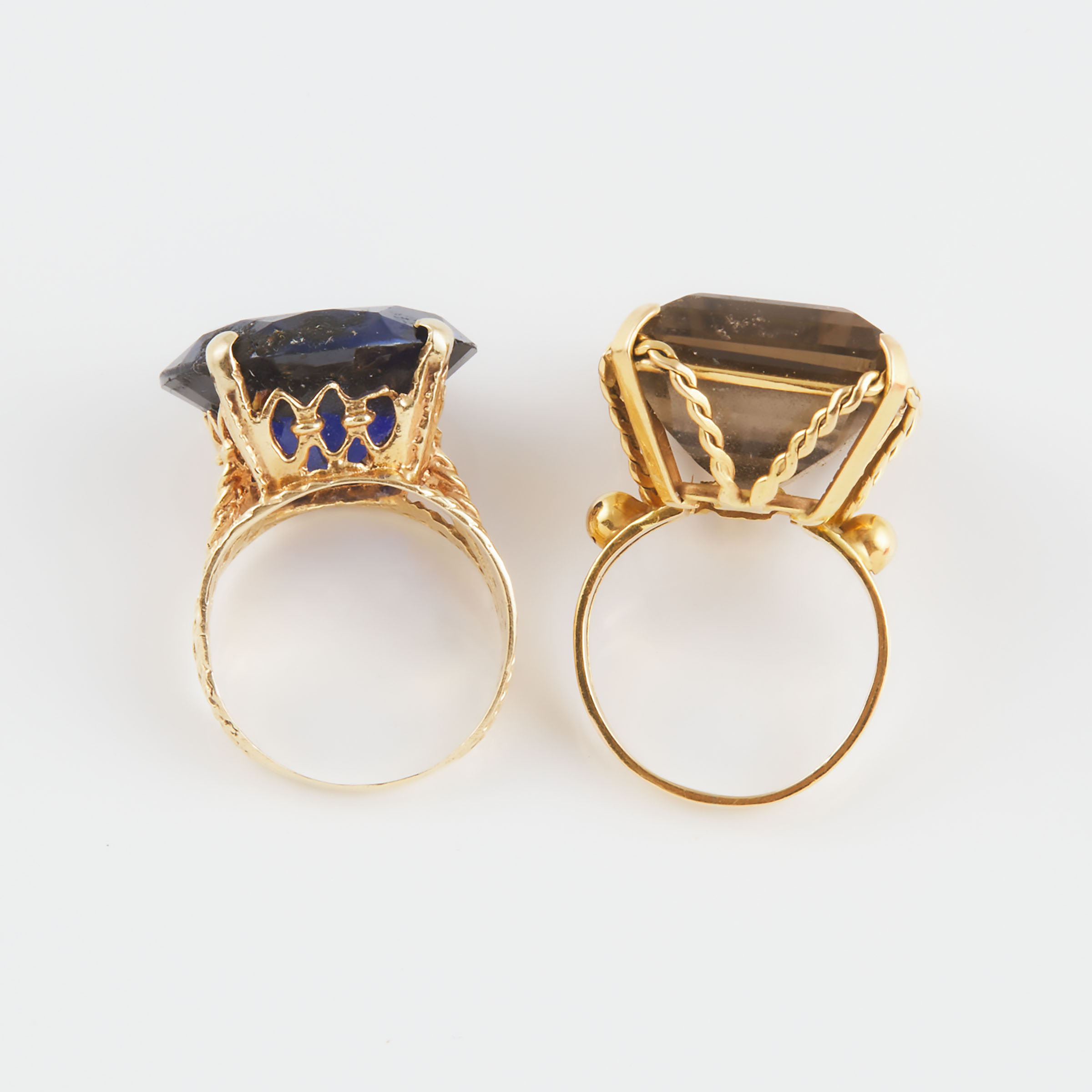2 Yellow Gold Cocktail Rings
