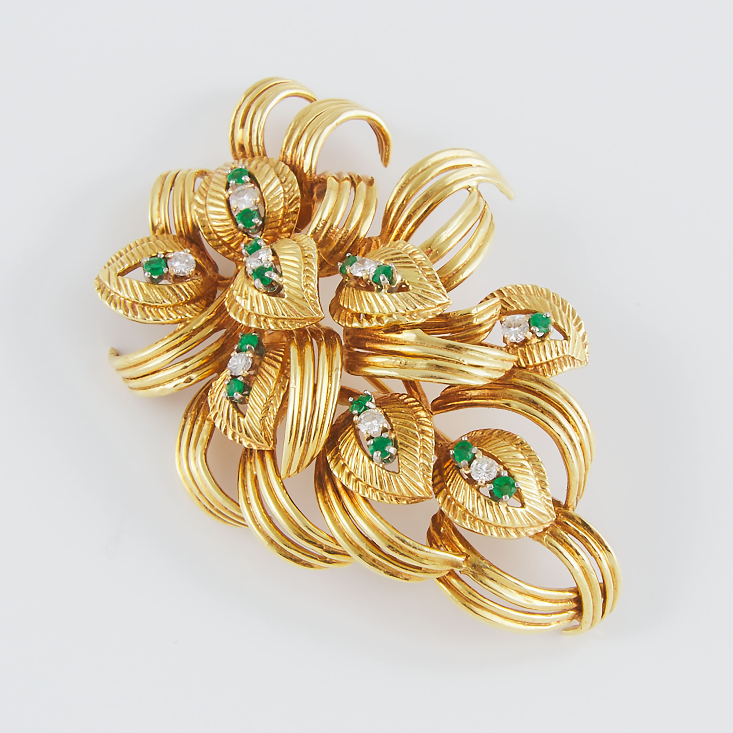 18k Yellow Gold Abstract Brooch