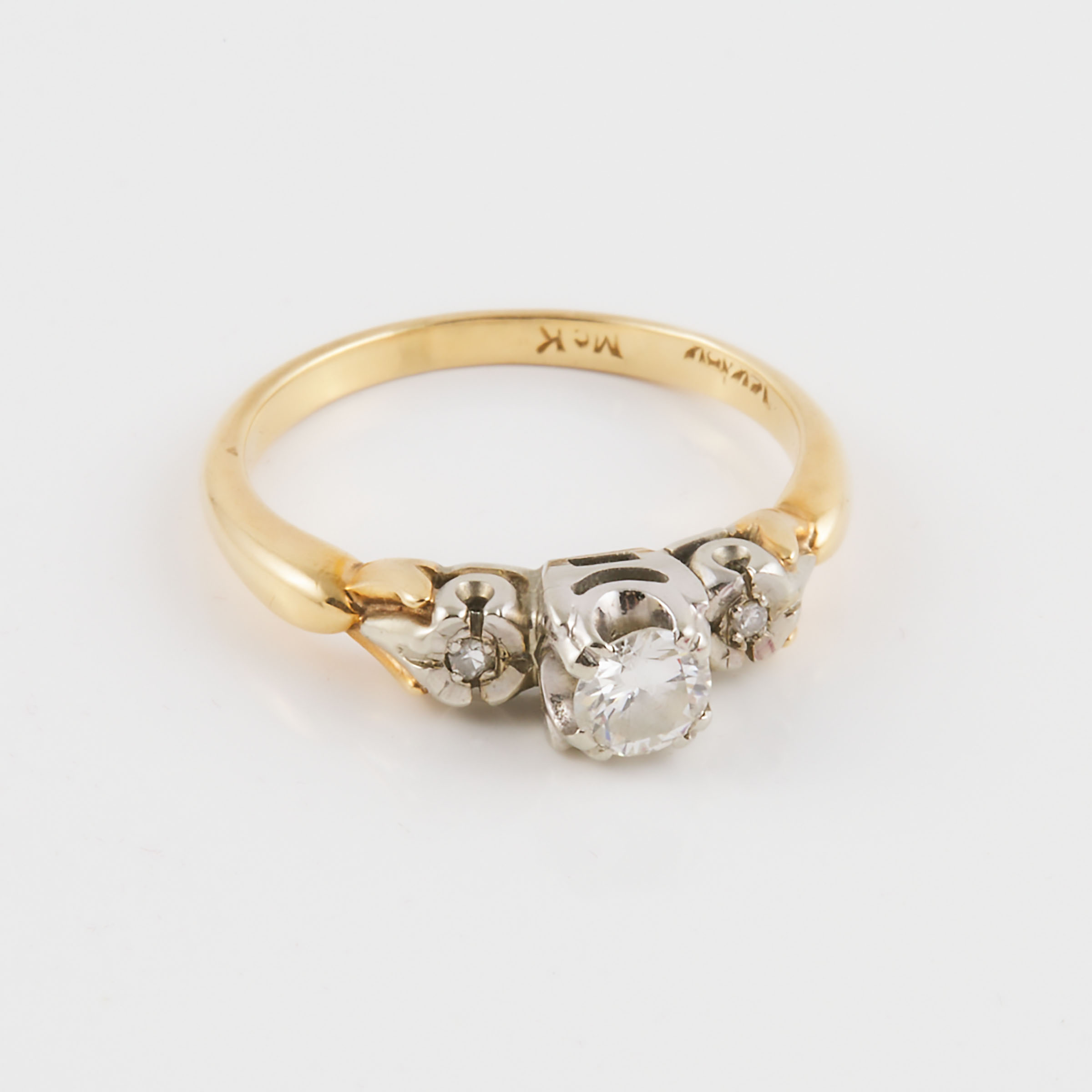 14k Yellow And White Gold Engagement Ring