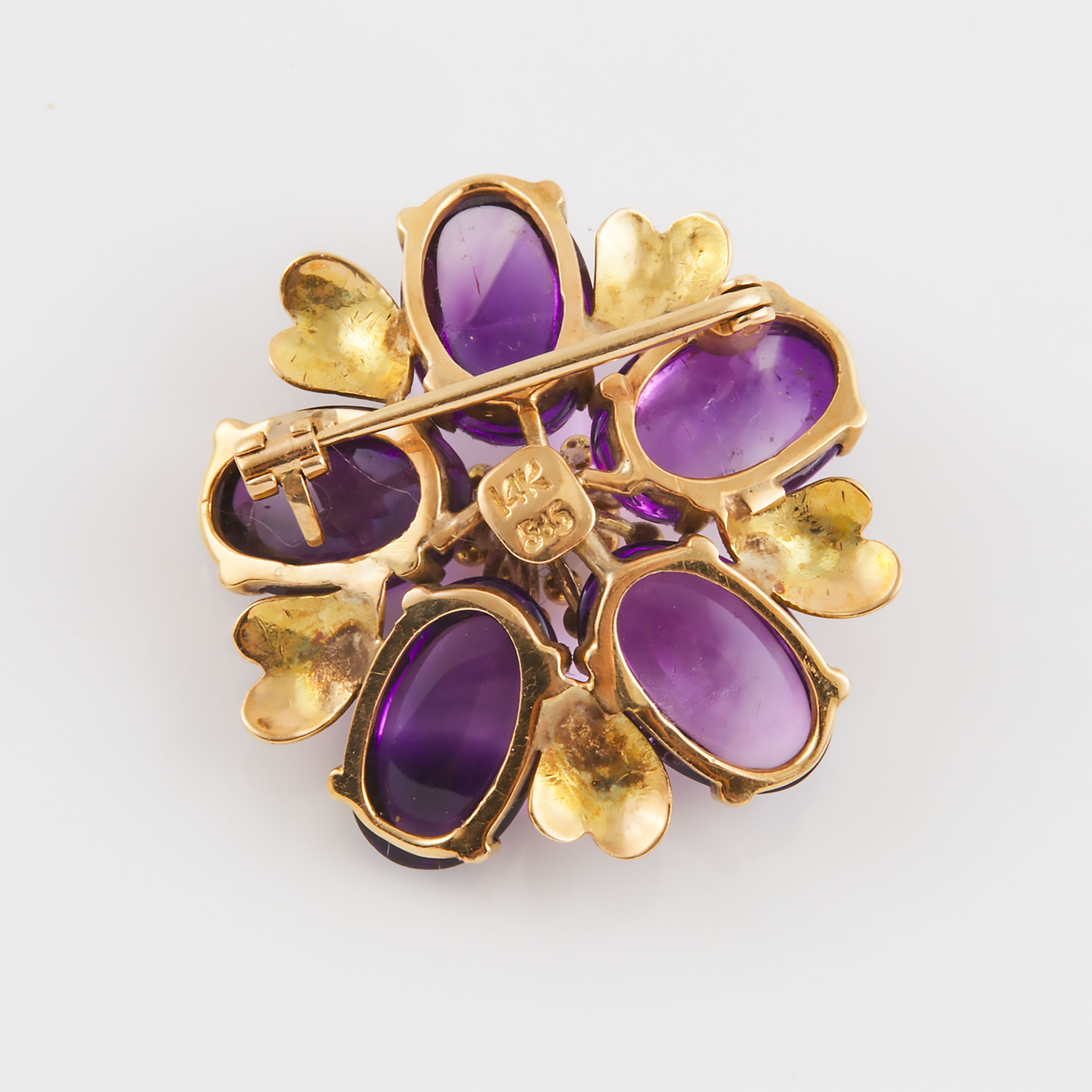 14k Yellow Gold Floral Brooch