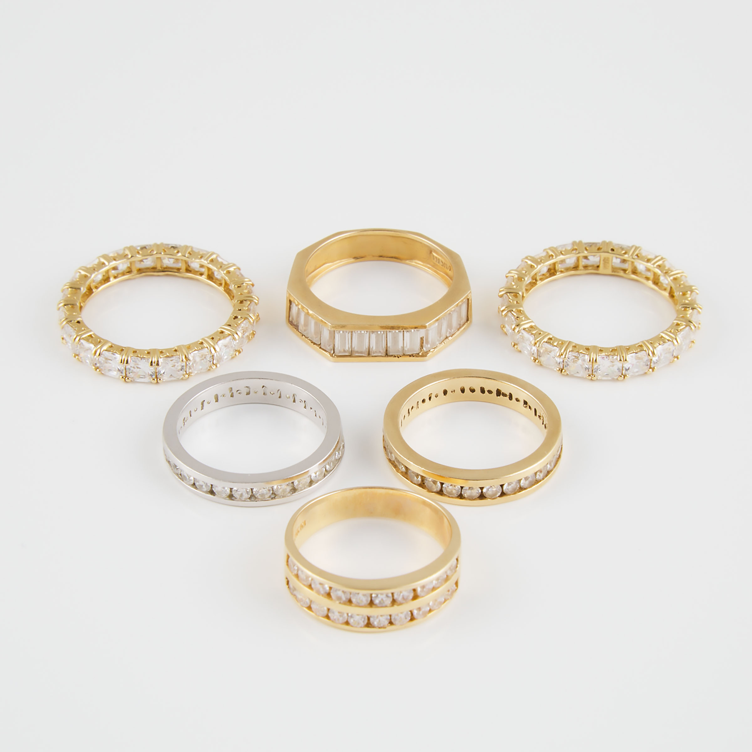 6 x 14k Yellow And White Gold Bands