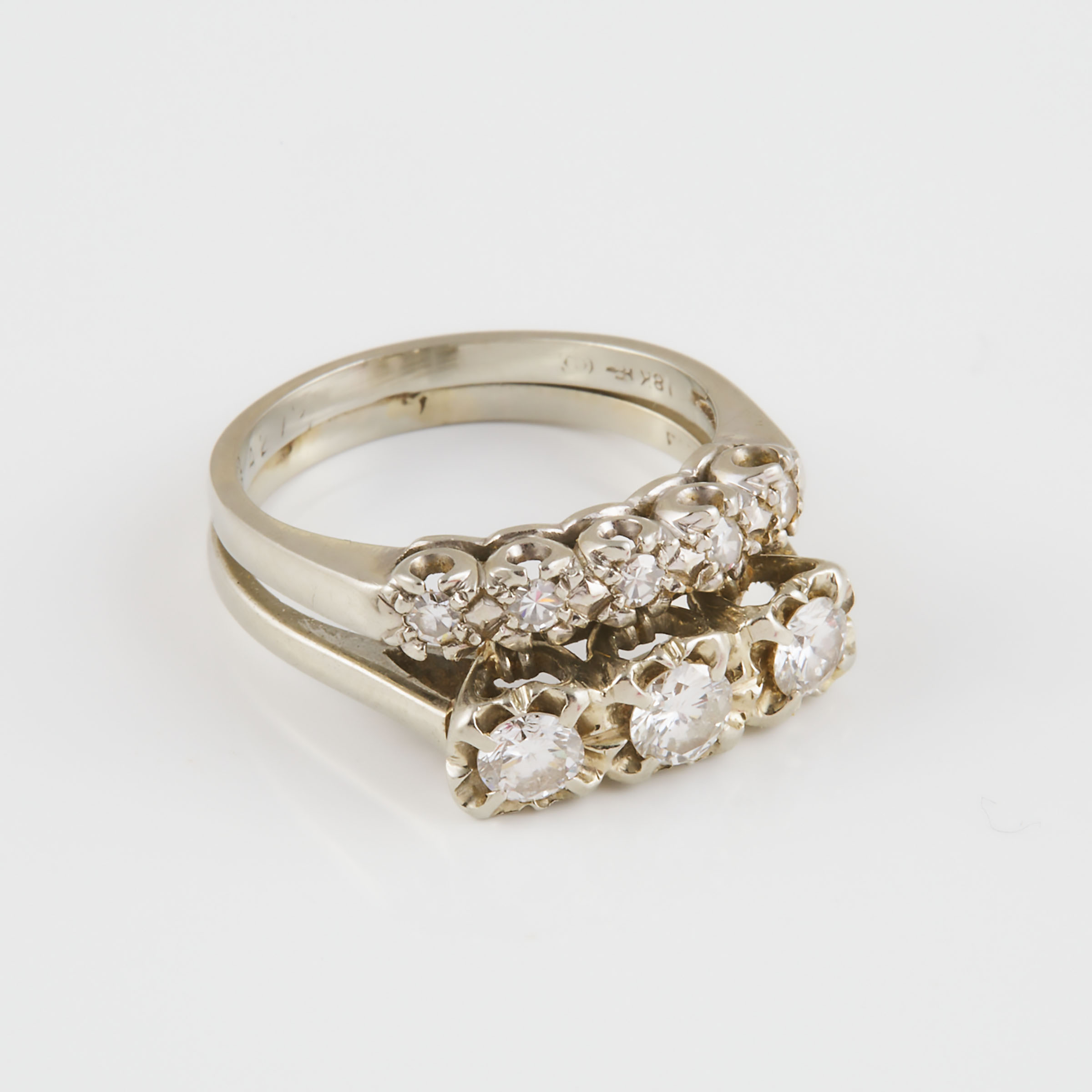 18k White Gold Engagement/Wedding Ring Suite