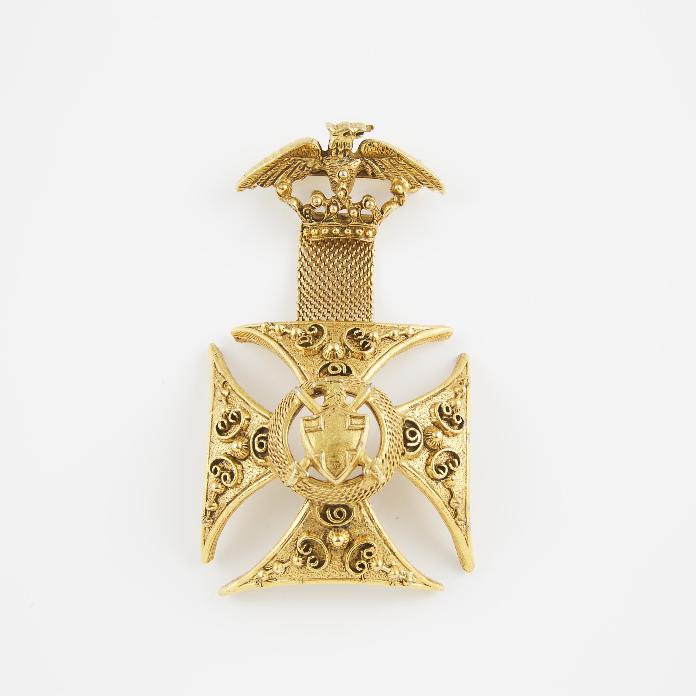 Florenza Gold-Tone Metal Faux Medal Pin