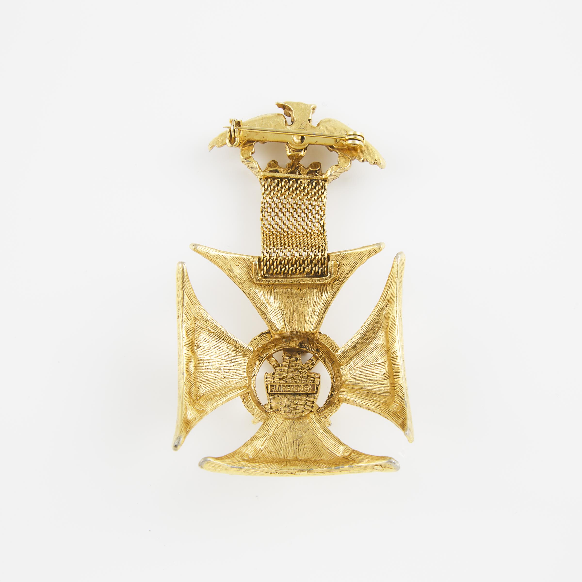 Florenza Gold-Tone Metal Faux Medal Pin