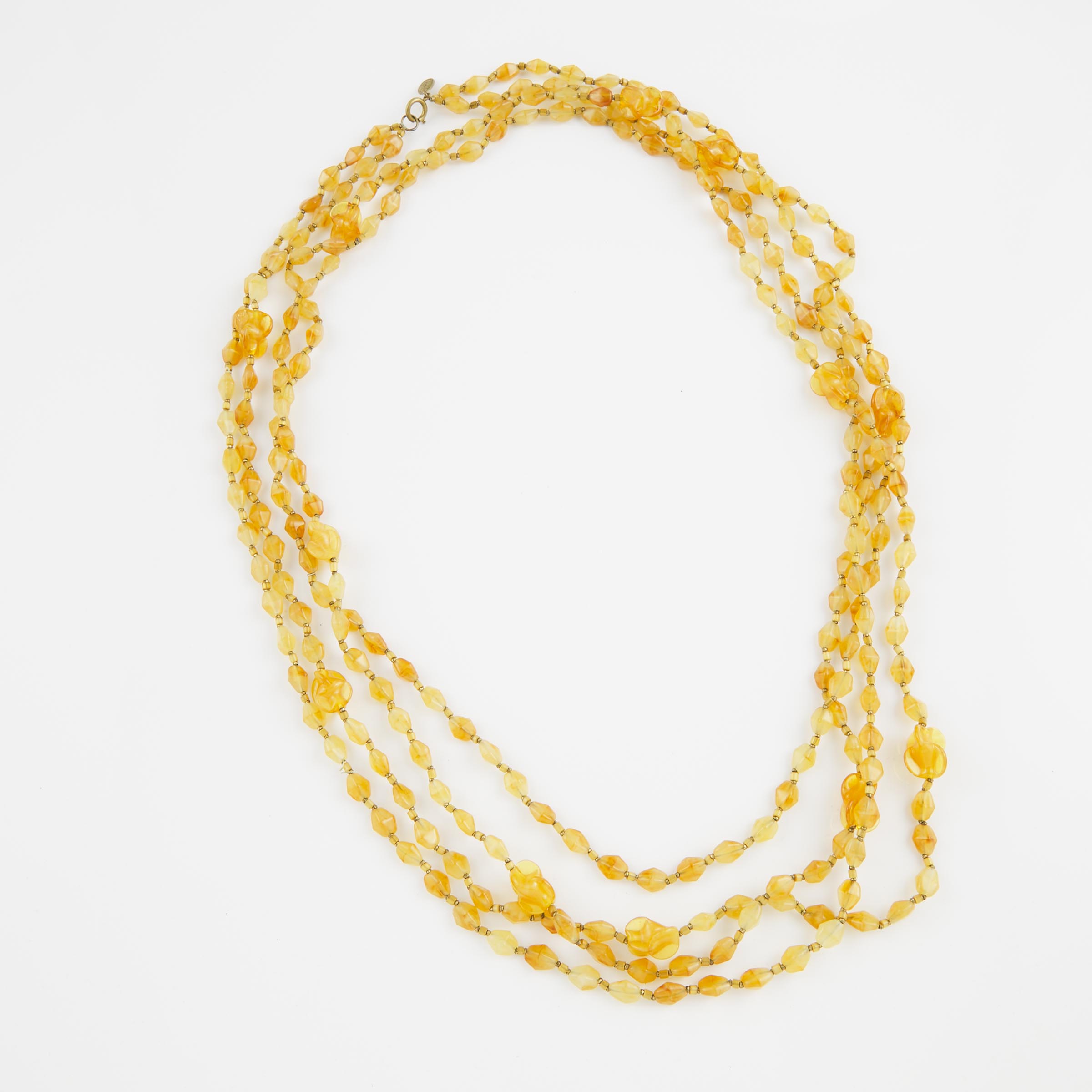 Miriam Haskell Long Double-Strand Glass Bead Necklace
