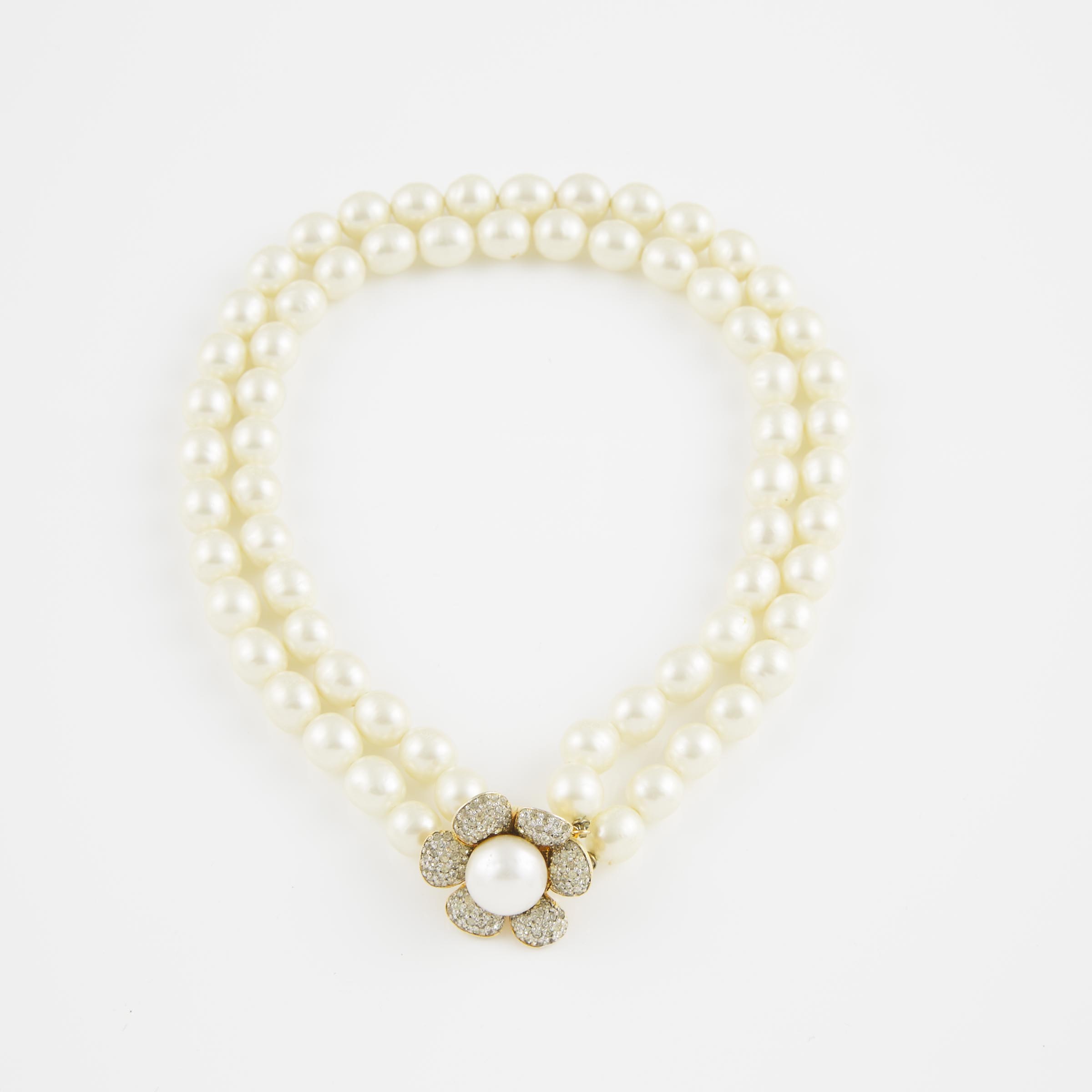 Nettie Rosenstein Double Strand Faux Pearl Necklace