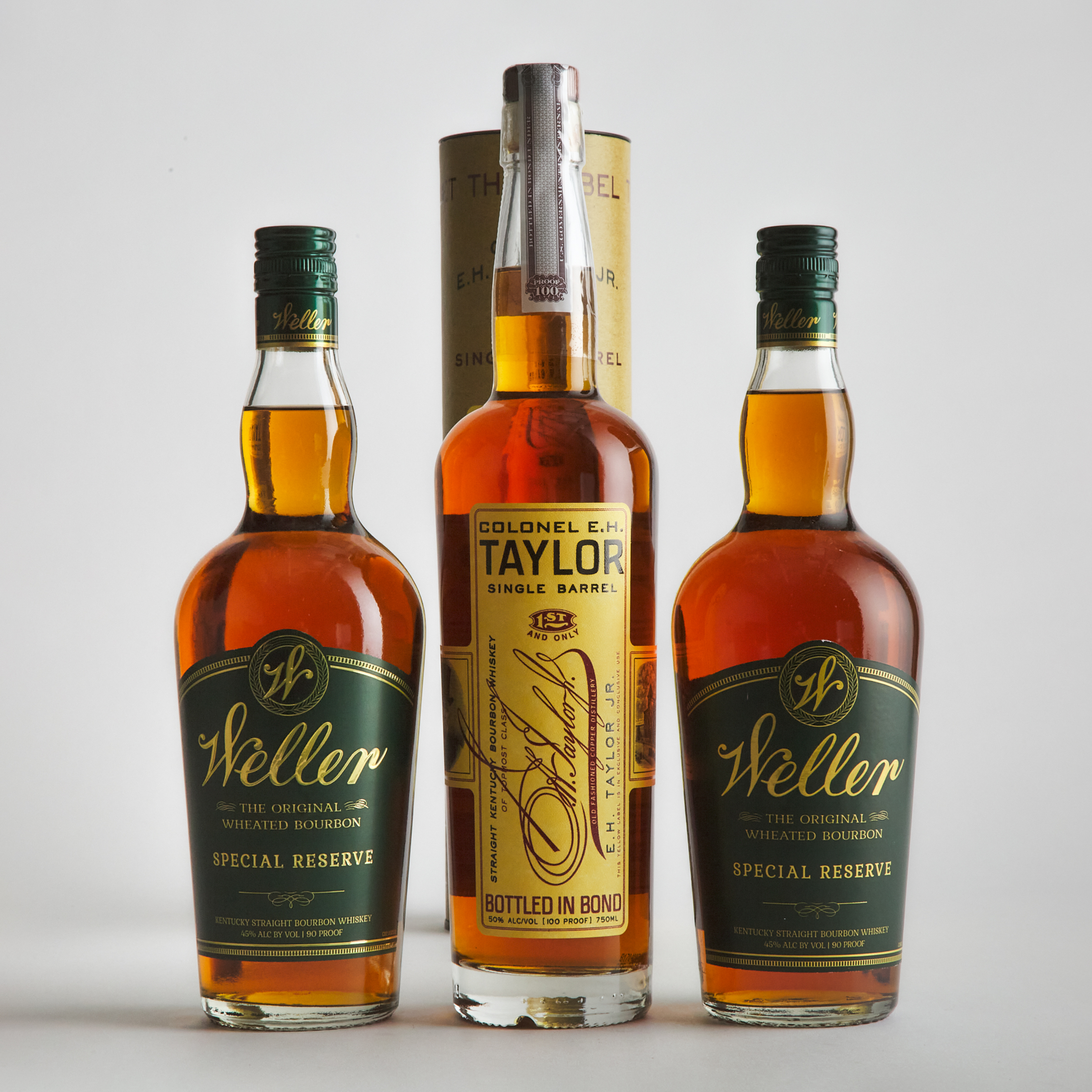 COLONEL E. H.TAYLOR JR. SINGLE BARREL STRAIGHT KENTUCKY BOURBON WHISKEY (ONE 750 ML)
WELLER SPECIAL RESERVE BOURBON WHISKEY NAS (TWO 750 ML)