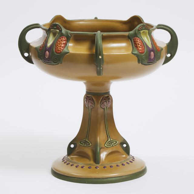 Julius Dressler Large Pedestal-Footed Bowl, c.1900