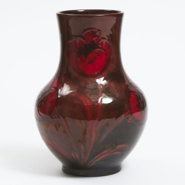 Moorcroft Flambé Poppy Vase, c.1925