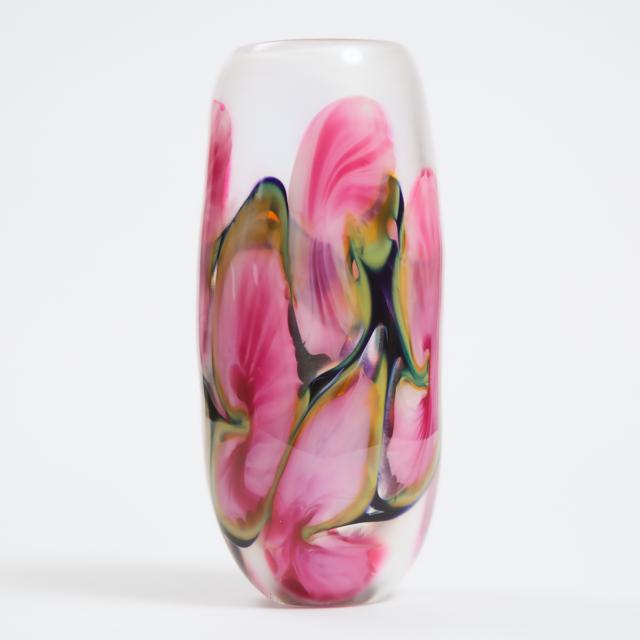 John Lotton (American, b.1964), Floral Iridescent Glass Vase, 1988