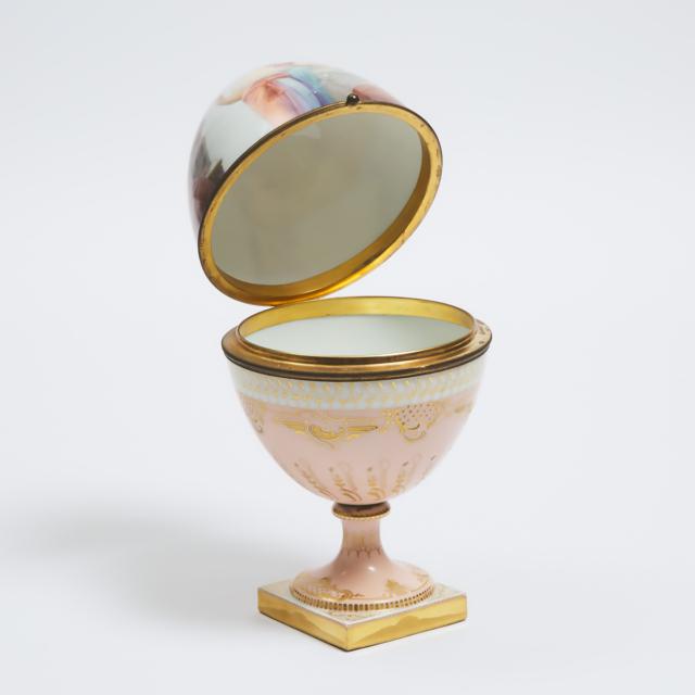 Large 'Vienna' Egg Shaped Covered Box, c.1900