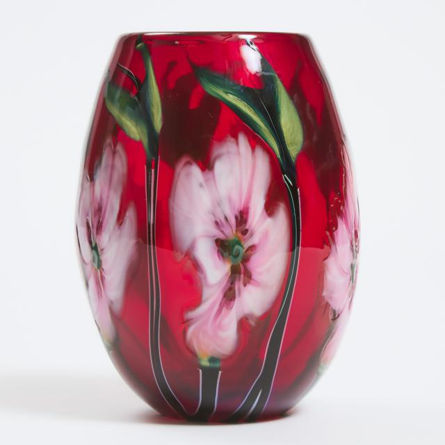Charles Lotton (American, 1935-2021), 'Multi Flora' Glass Vase, 1982
