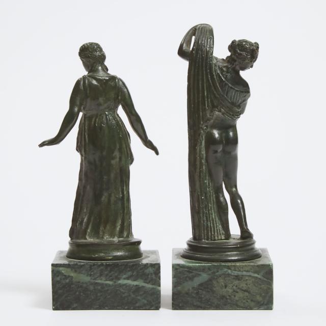 Two Italian Souvenir Bronze Classical Figures, mid 20th century