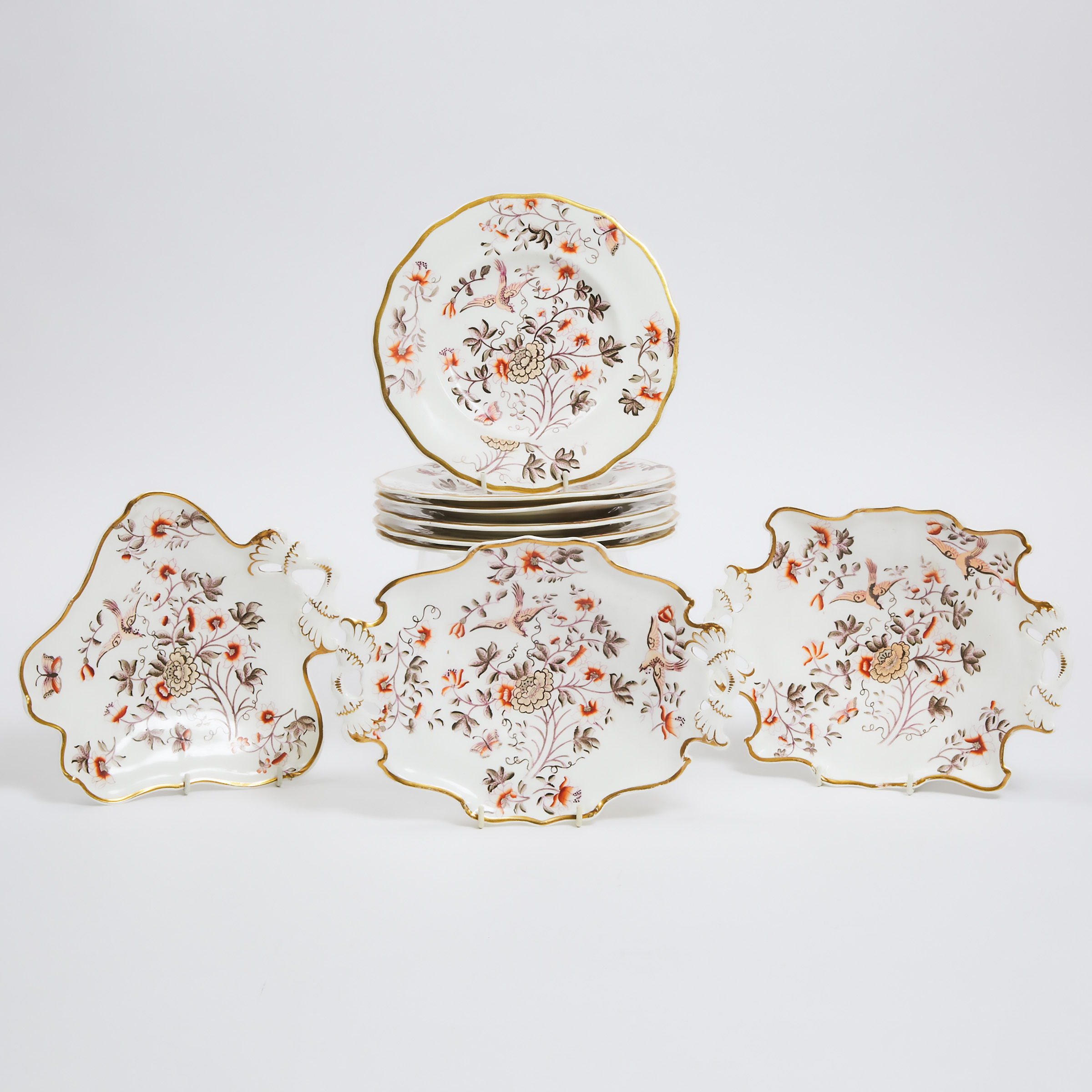 English Porcelain Dessert Service, mid-19th century