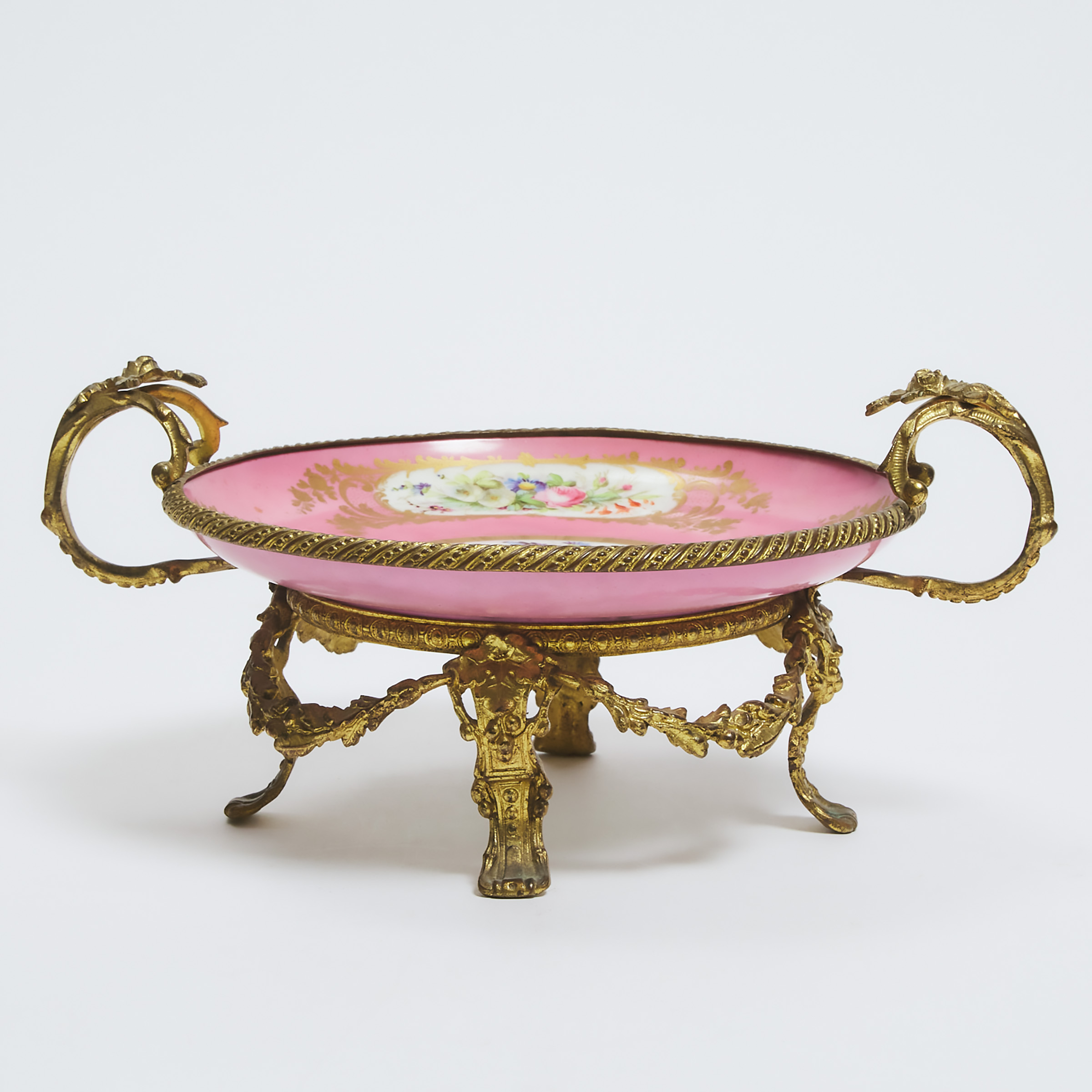Ormolu Mounted 'Sèvres' Pink Ground Comport, late 19th century